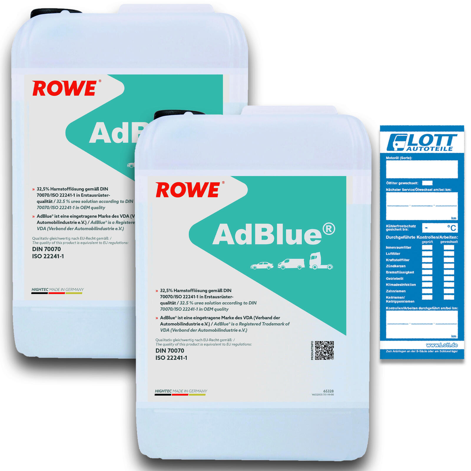 2x 5L ROWE HIGHTEC AdBlue® Harnstofflösung Kraftstoffadditiv DIN 70070