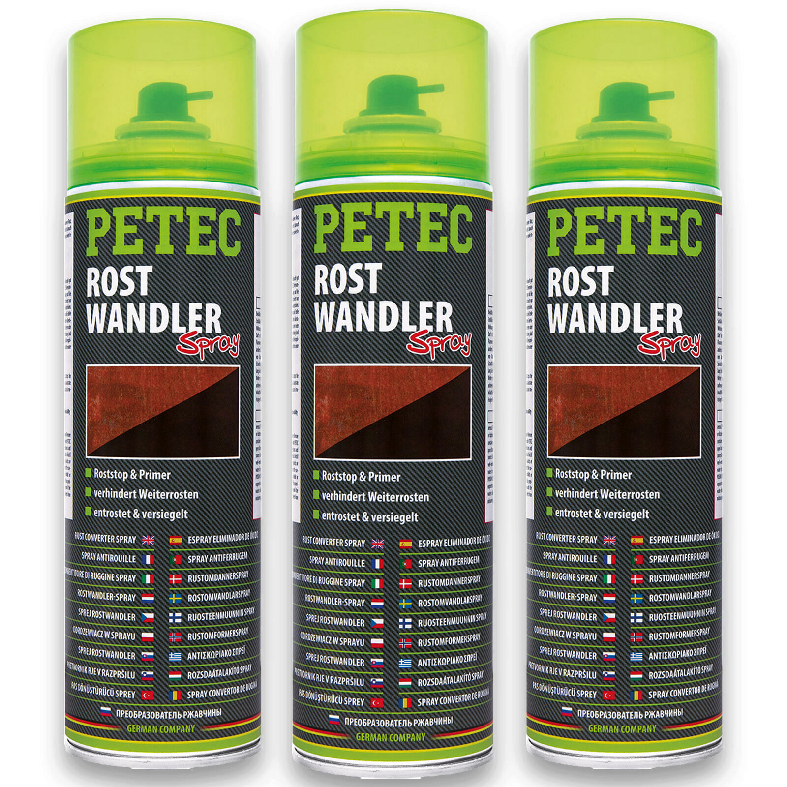 3x Petec 70040 Rostumwandler Rostschutz Rostentferner Entroster Spray Umwandler