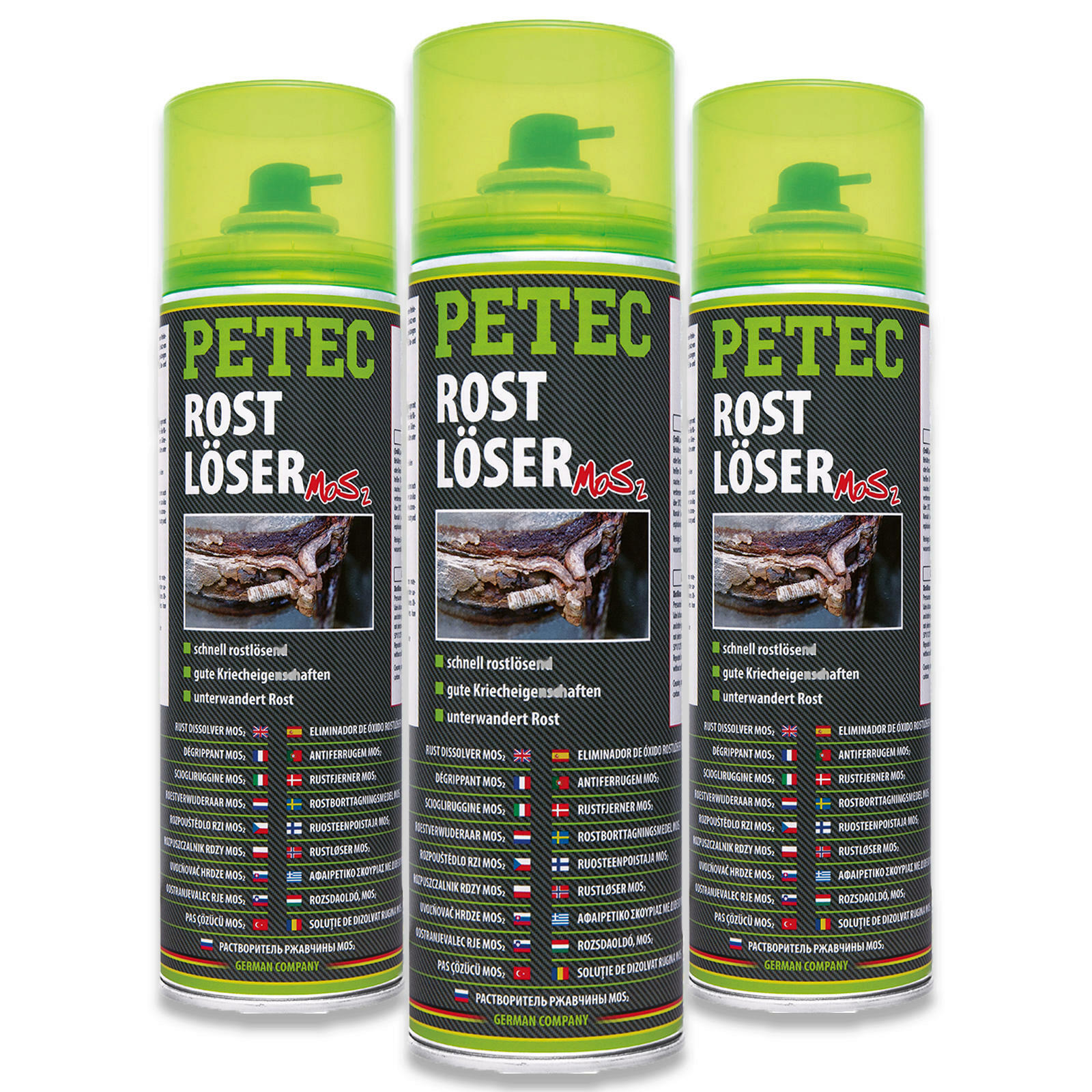3x PETEC 70050 Rostlöser MoS2 500ml / Rostentferner / Korrosionsentferne...