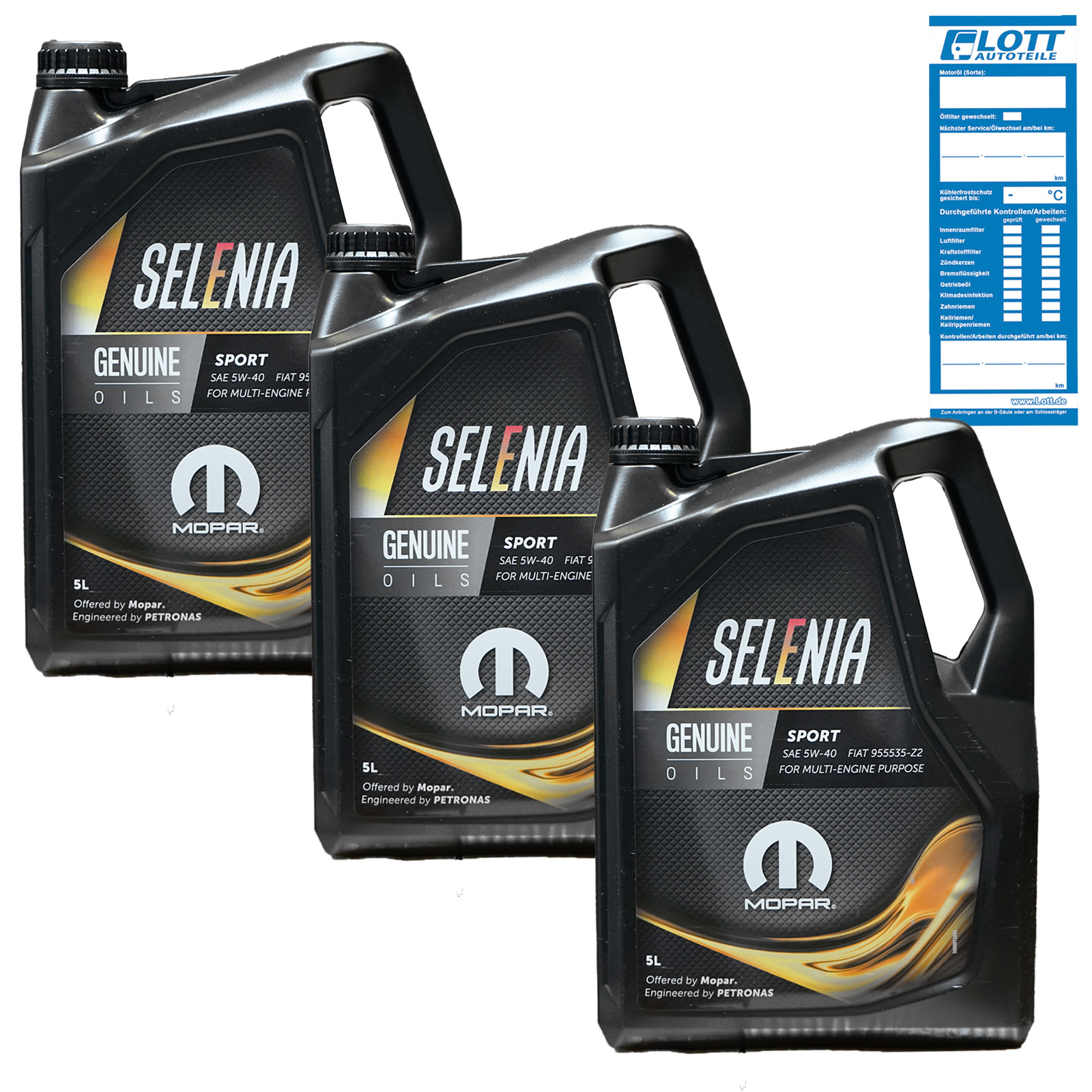 3x 5L PETRONAS SELENIA SPORT 5W-40 Motoröl Motorenöl ACEA A3/B4 Fia...