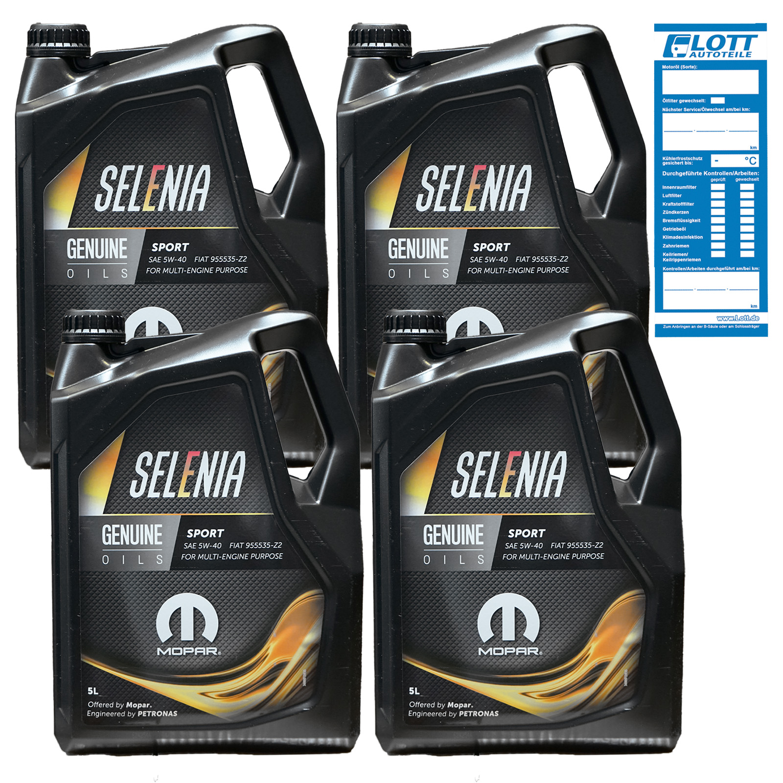 4x 5L PETRONAS SELENIA SPORT 5W-40 Motoröl Motorenöl ACEA A3/B4 Fia...