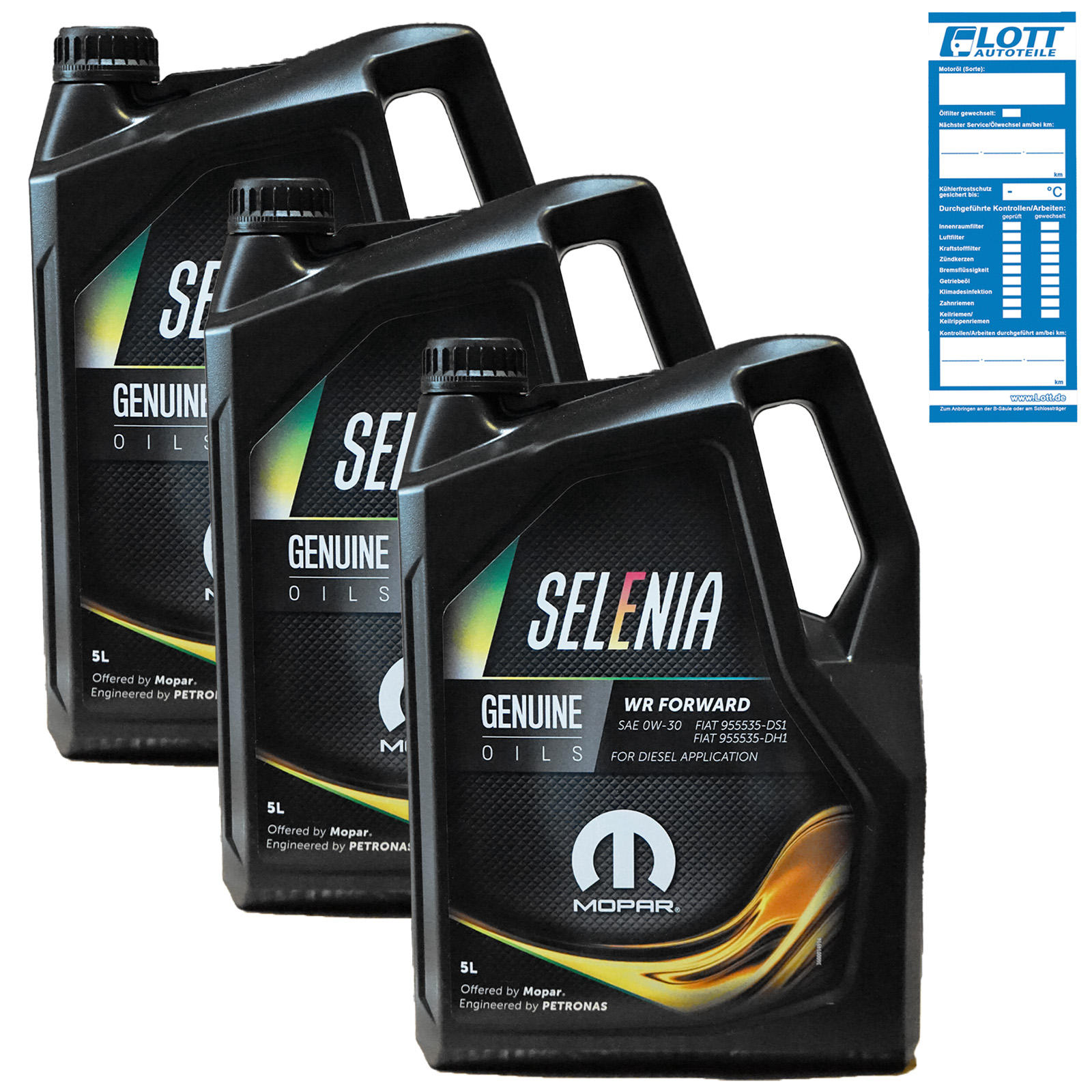 3x 5L Selenia WR Forward 0W-30 Motoröl Motorenöl ACEA C2 Fiat 95553...