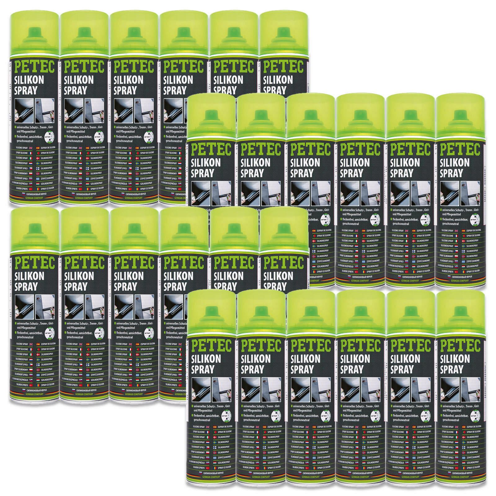 24x PETEC Silikonspray Trennmittel Kunststoffpflege Imprägnierung 500ml Silikon