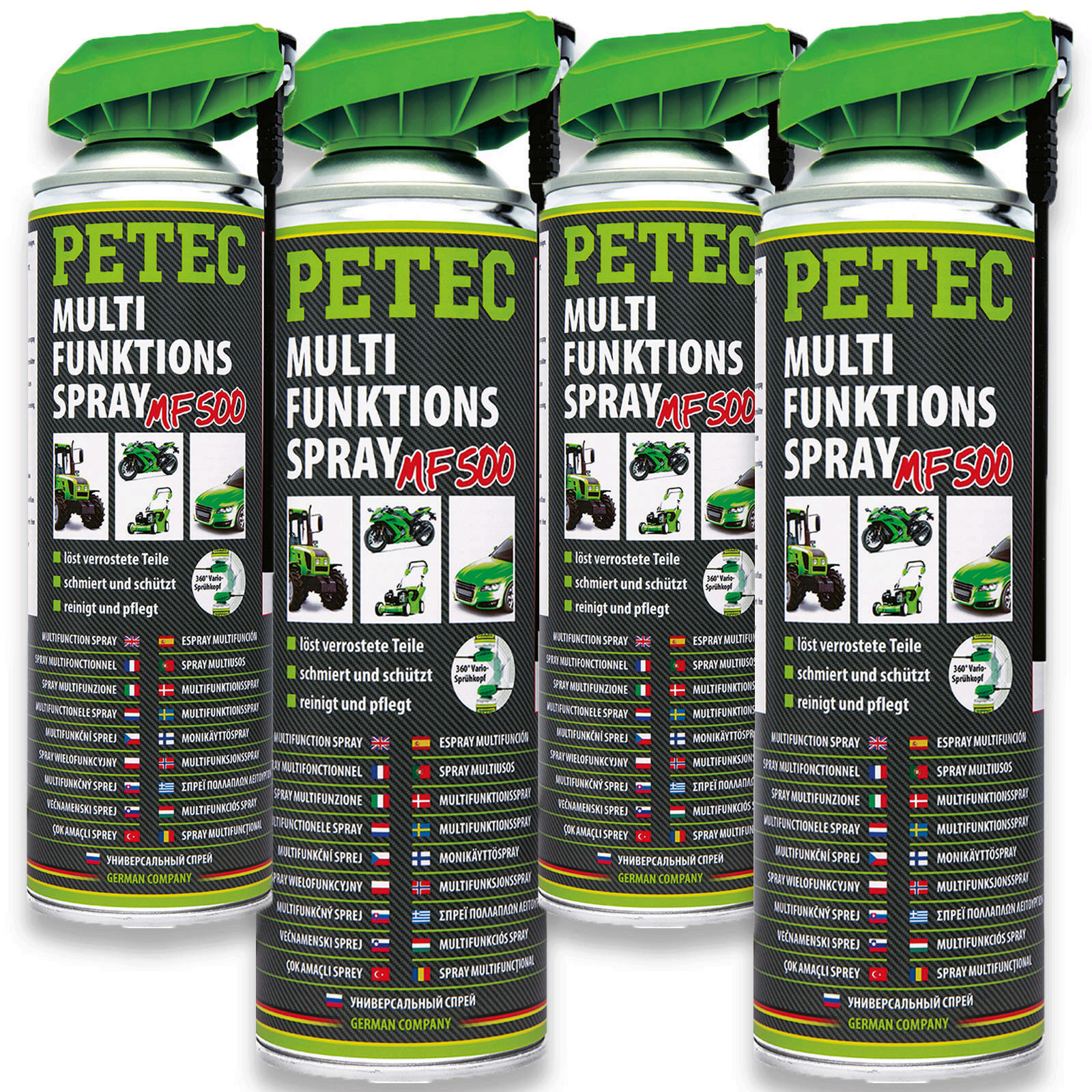 4x PETEC Multifunktionsspray 500ml Schmierstoff Rostlöser / Kriechö...