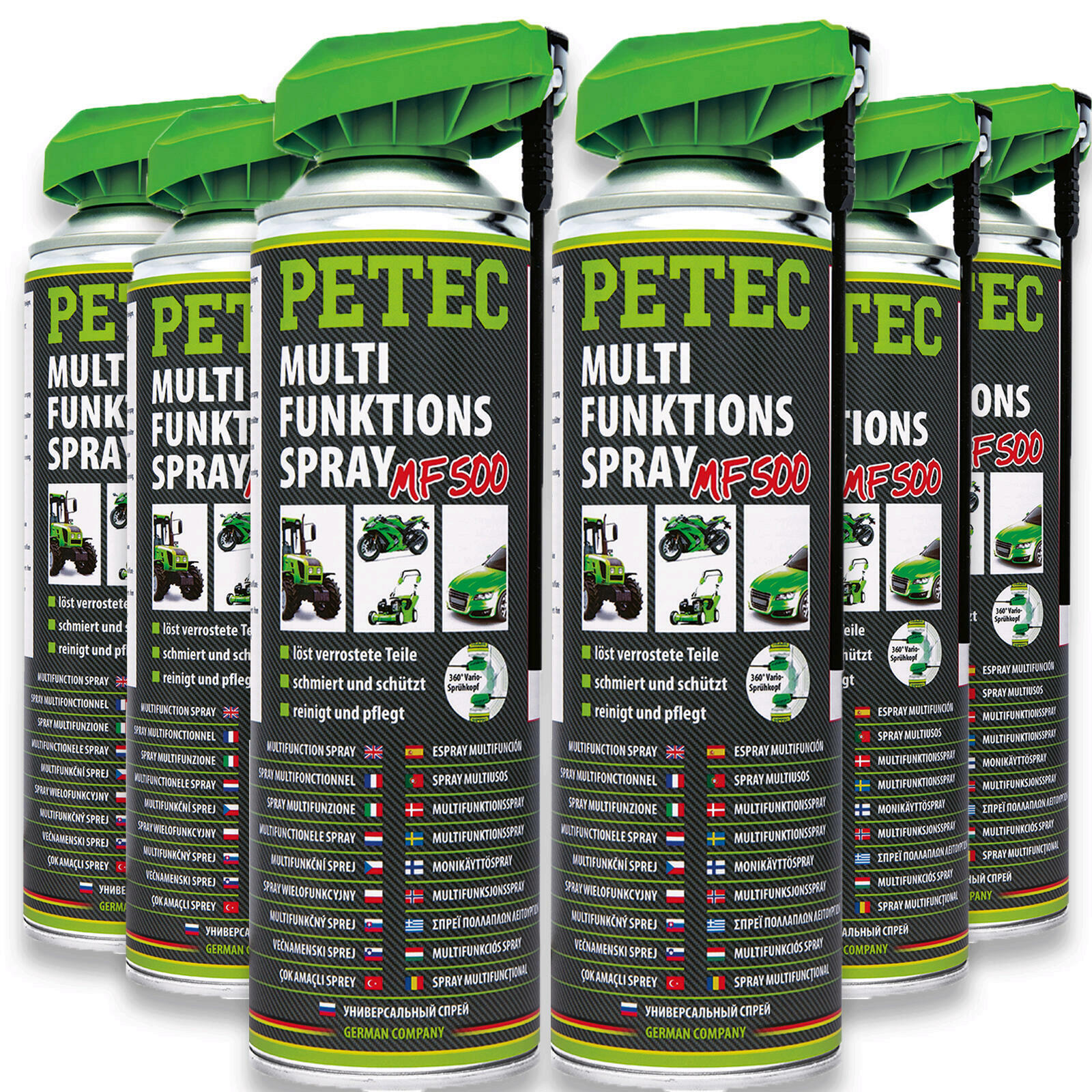 6x PETEC Multifunktionsspray 500ml Schmierstoff Rostlöser / Kriechöl // 71250