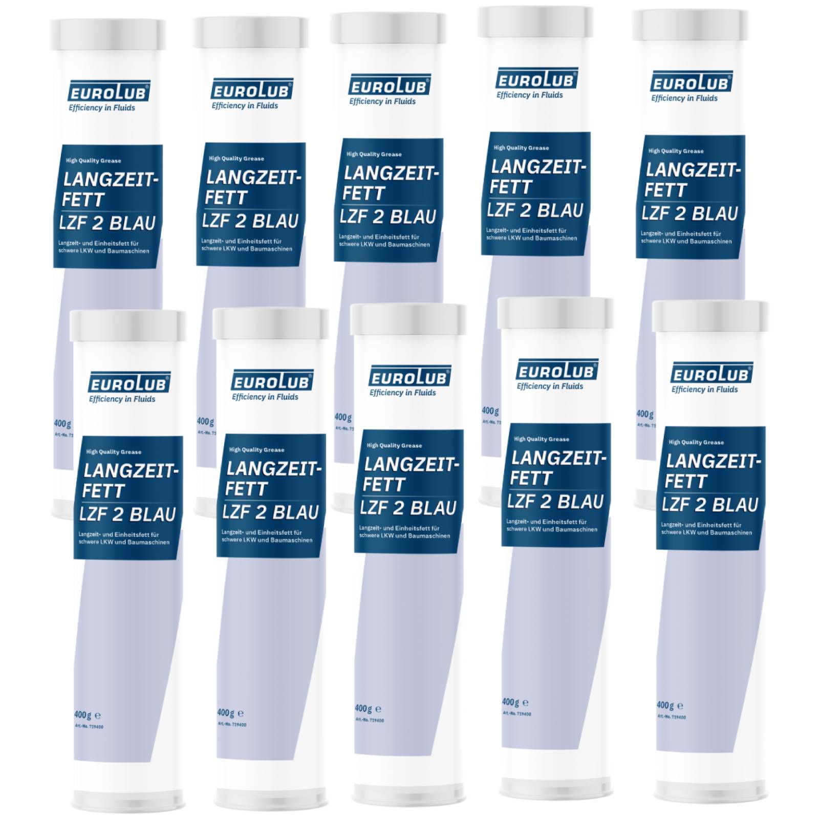 10x EUROLUB Fett LANGZEITFETT LZF 2 BLAU