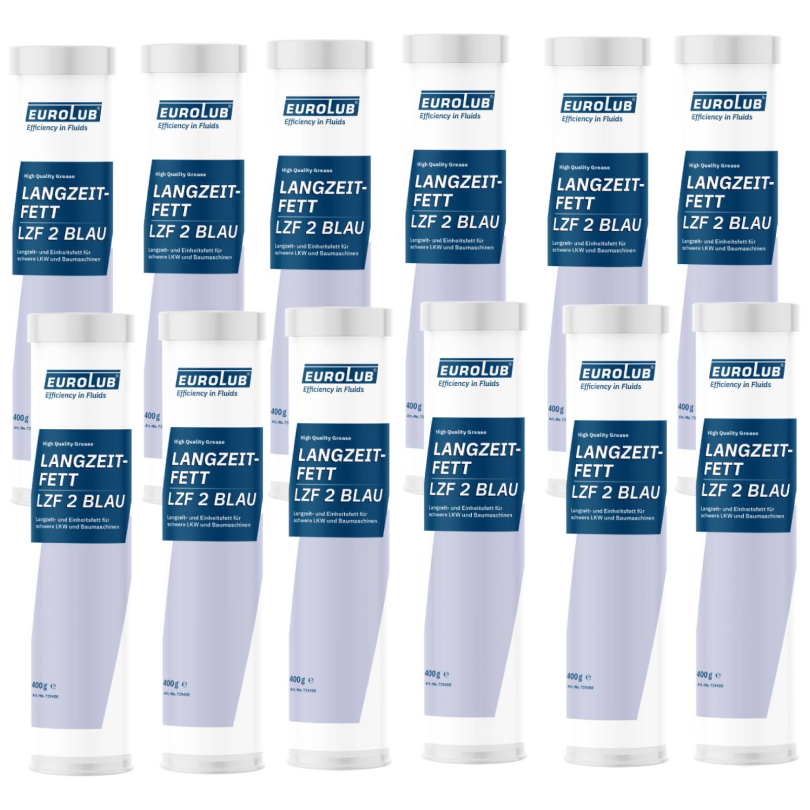 12x EUROLUB Fett LANGZEITFETT LZF 2 BLAU