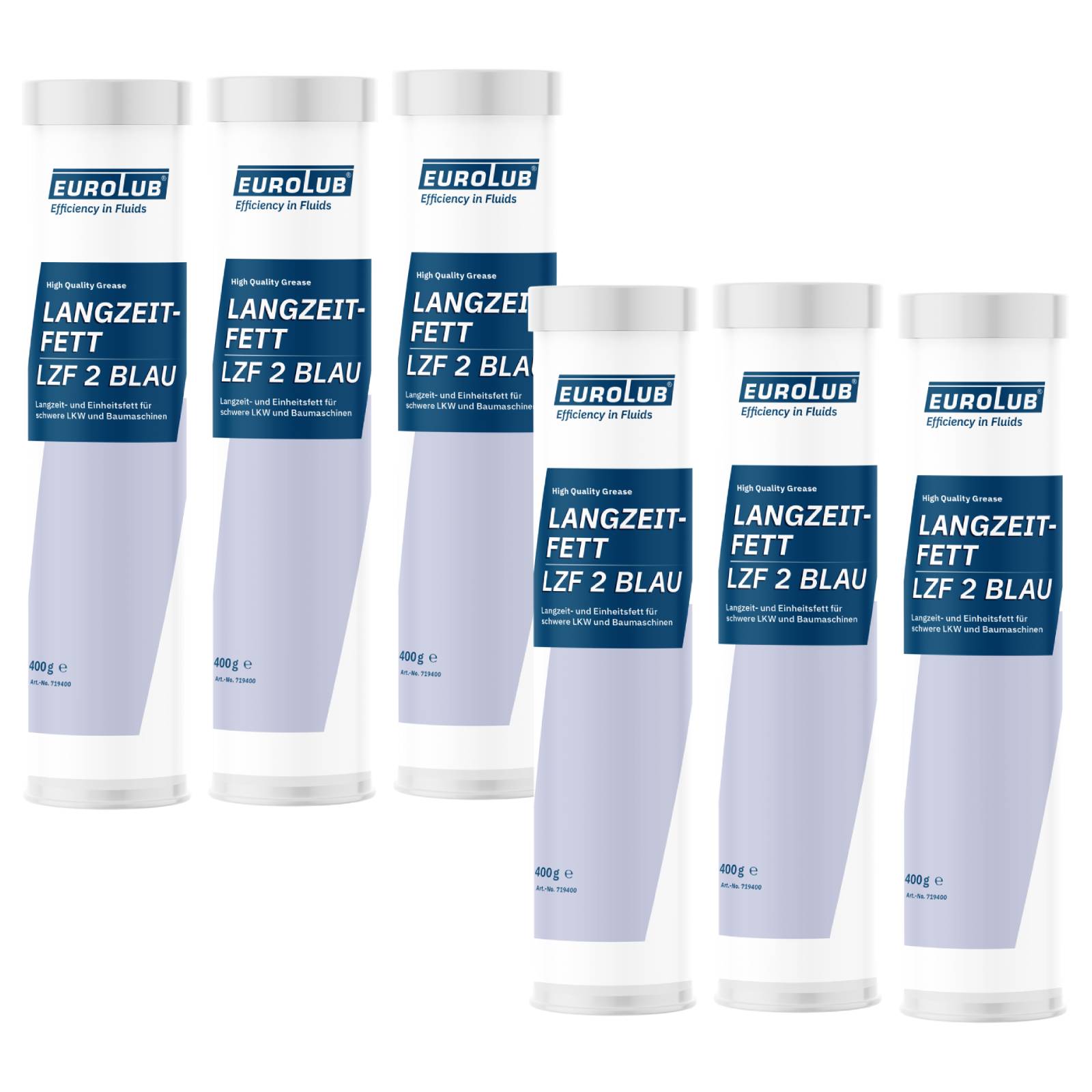 6x EUROLUB Fett LANGZEITFETT LZF 2 BLAU