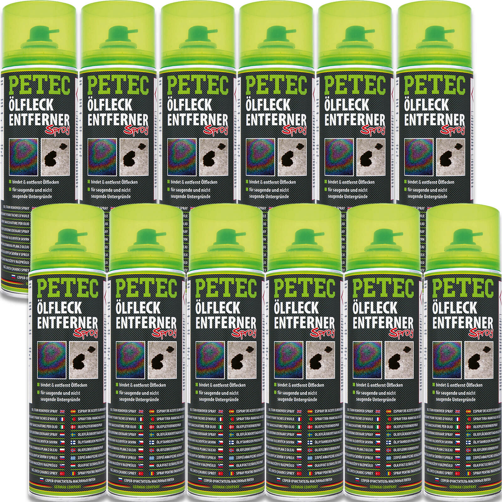 12x Petec 72350 500ml Öflecken-Entferner-Spray Flecken Reiniger Entferner