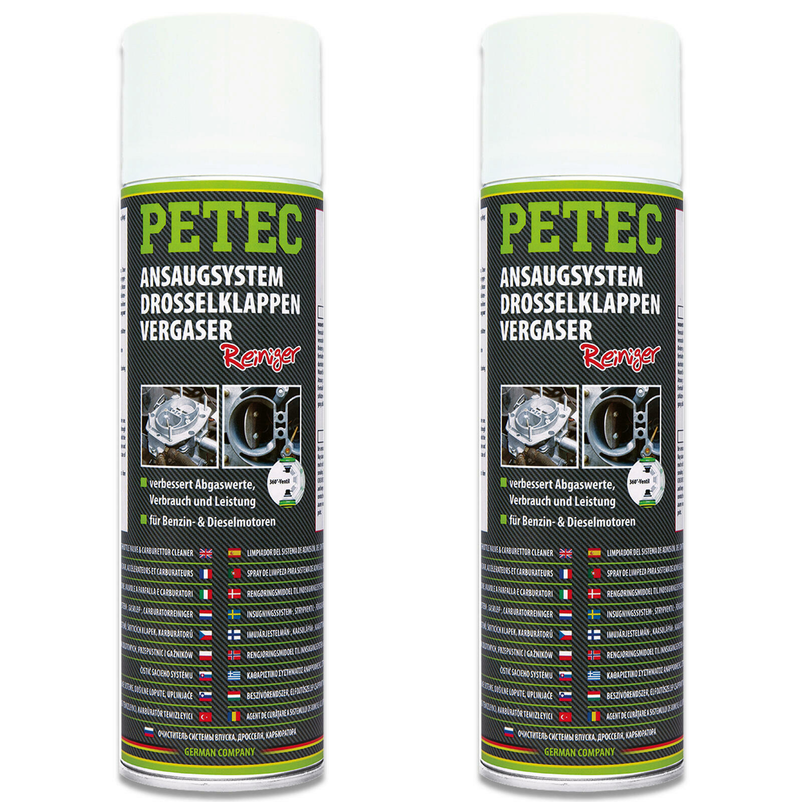 2x 500ml Petec 72450 Ventil Reiniger Ansaugsystem Vergaserreiniger Reinigung