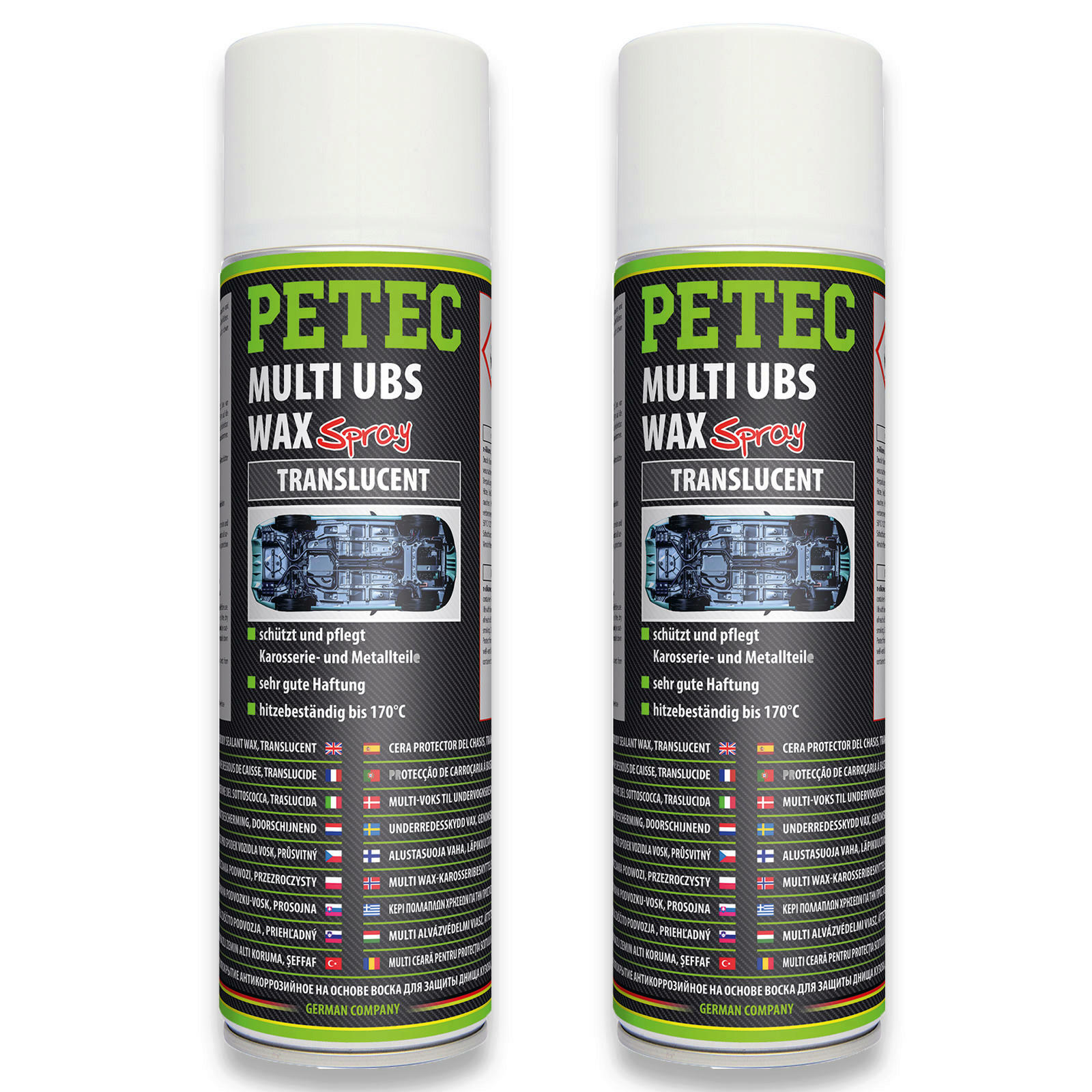2x 500ml PETEC Multi UBS Wax Unterbodenschutz Rostschutz Kautschukbasis // 73...