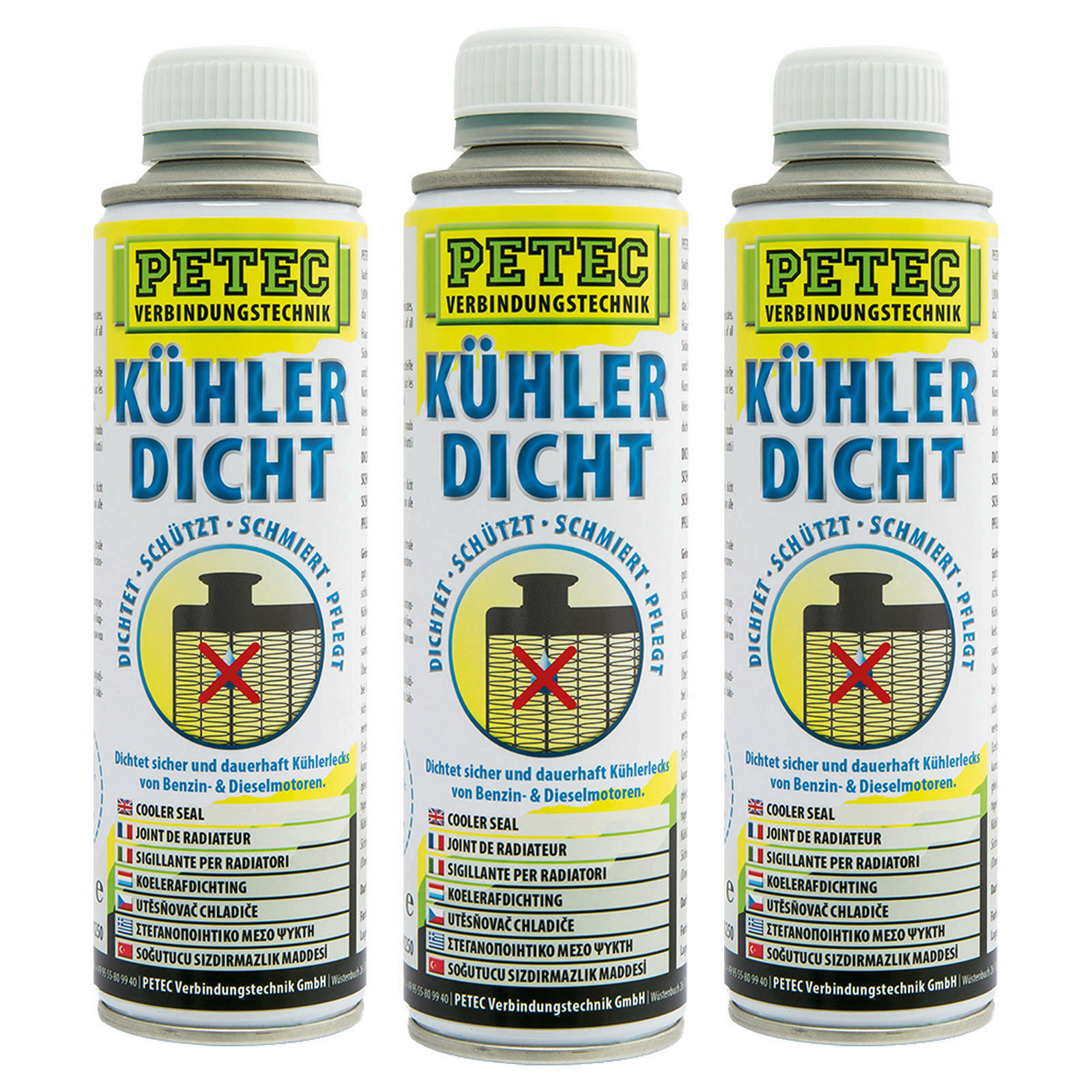 3x 250ml PETEC Kühlerdicht Dichtmittel Kühler Additiv Kühlerdichtung Dichtstoff