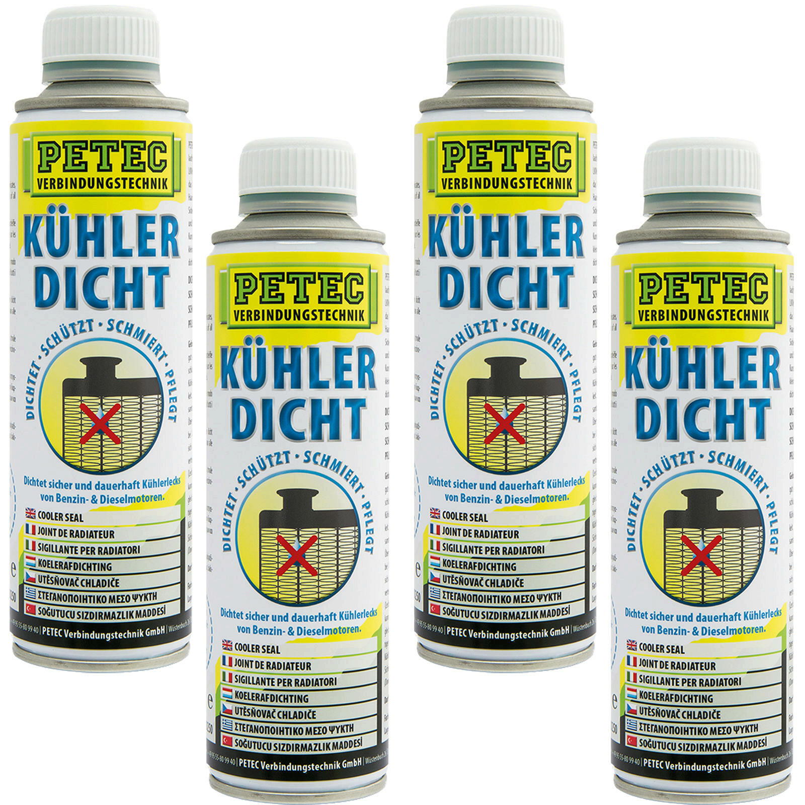 4x 250ml PETEC Kühlerdicht Dichtmittel Kühler Additiv Kühlerdichtung Dichtstoff