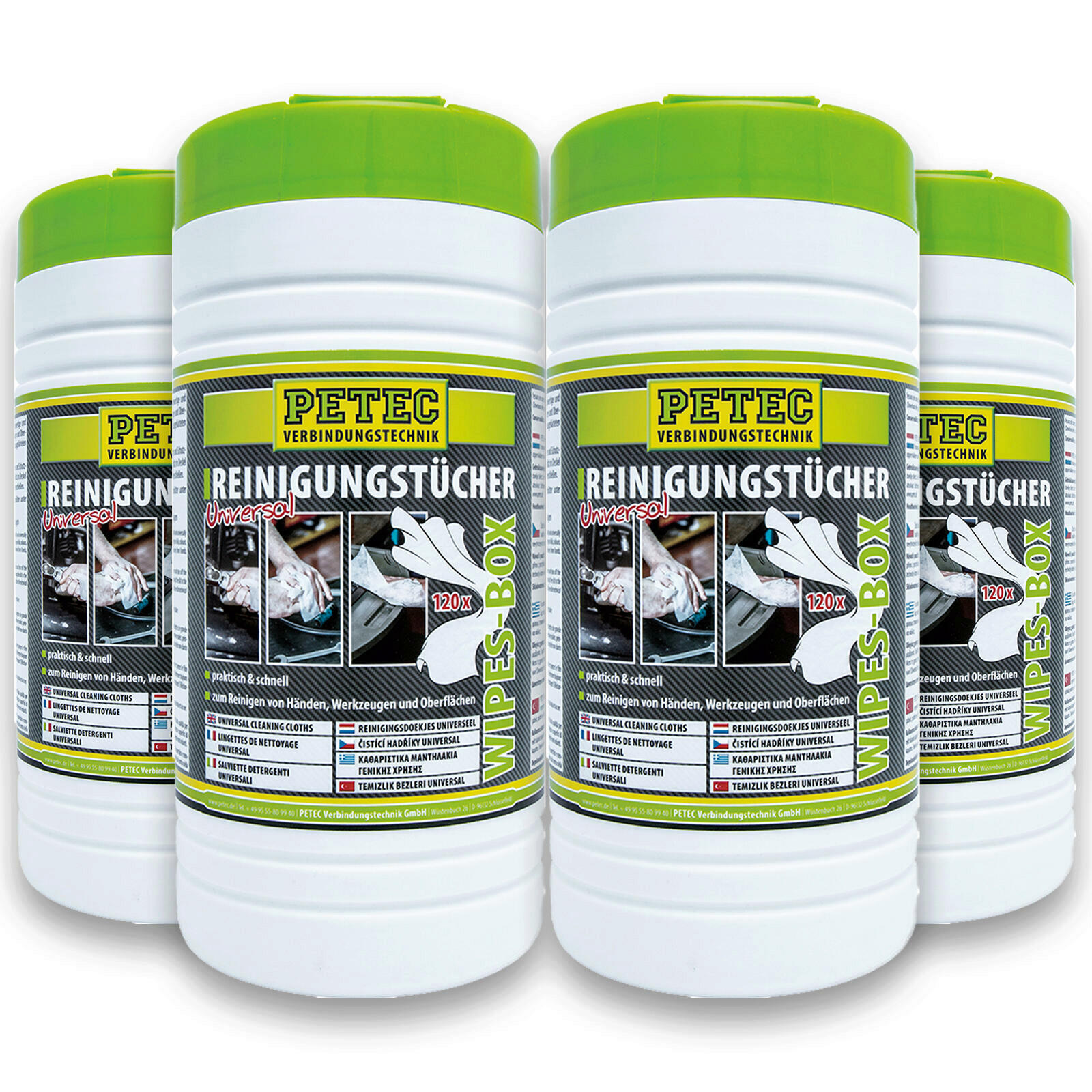 4x 120x Petec 82120 Reinigungstücher Wipes Box Allzwecktücher Mehrz...