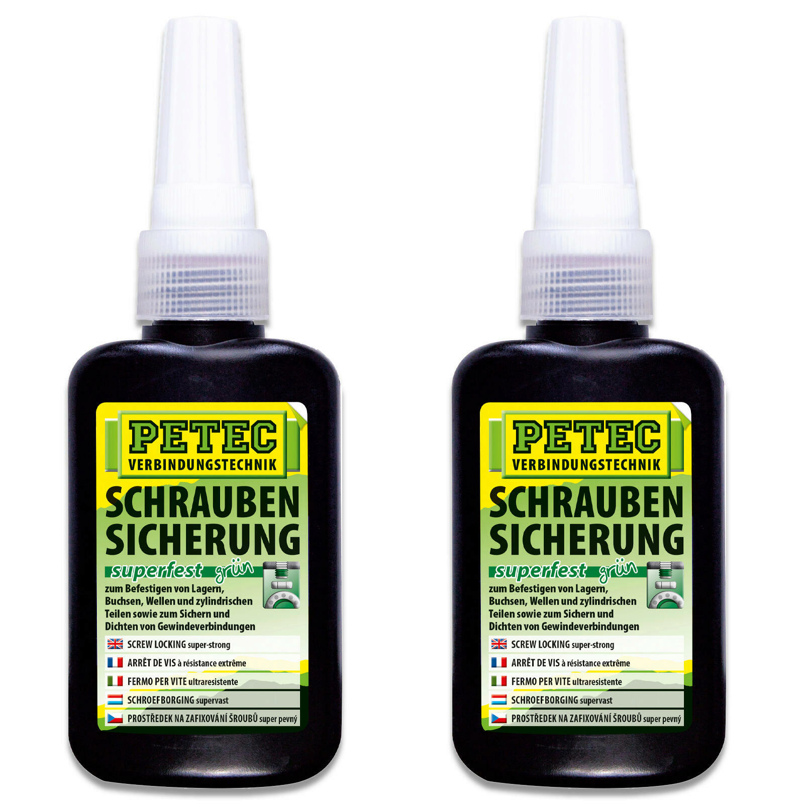 2x Petec 93050 Schraubensicherung Superfest Sicherungskleber grün 50g Sicherung
