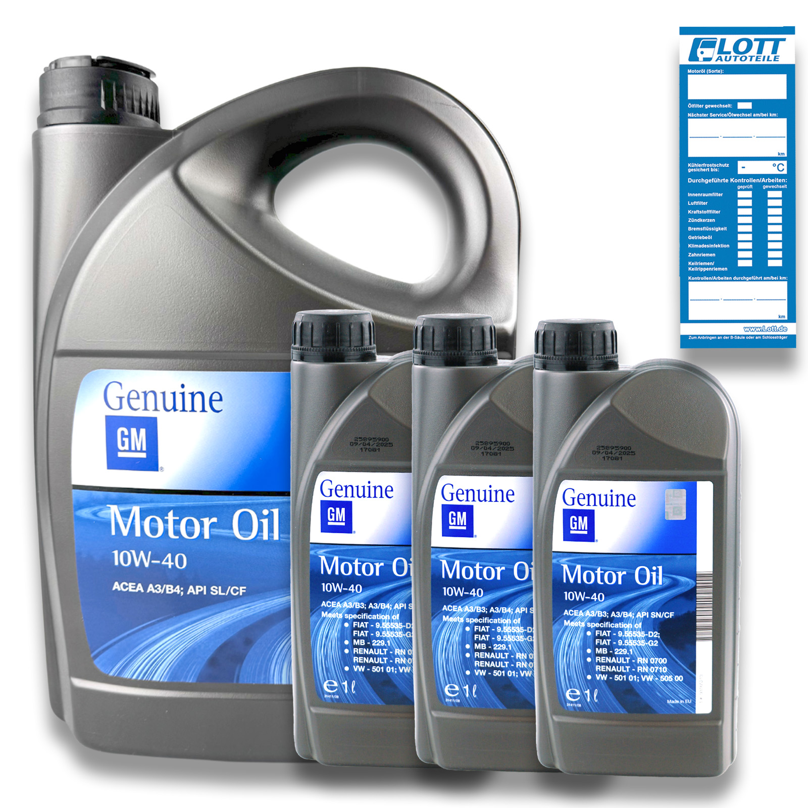 8L Original Opel GM Motor&ouml;l 10W-40 ACEA A3/B4 API SL/CF teilsynthetisches &Ouml;l