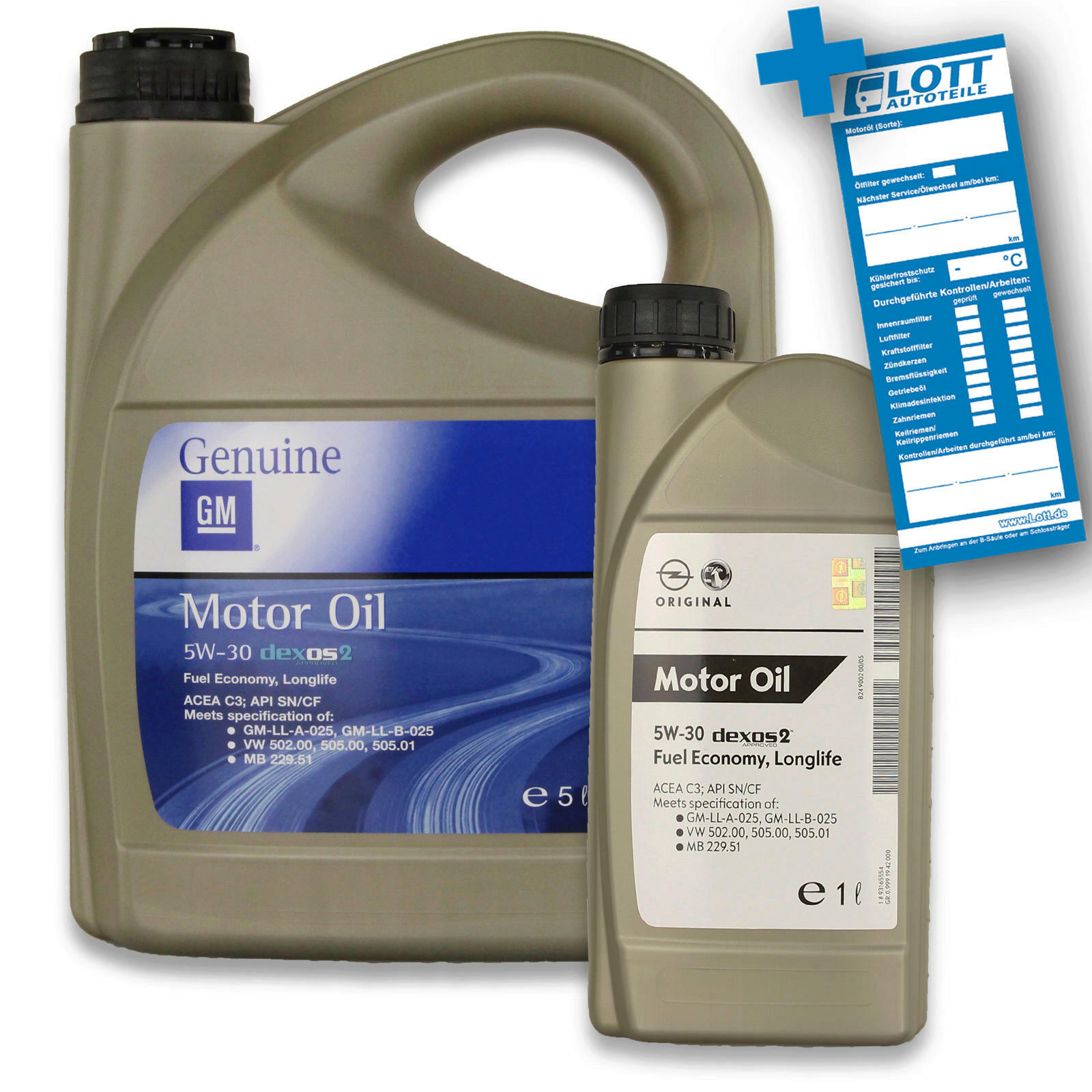 6L ORIGINAL Opel GM Motoröl 5W-30 Dexos 2 Longlife 5W30 Motorenöl &...