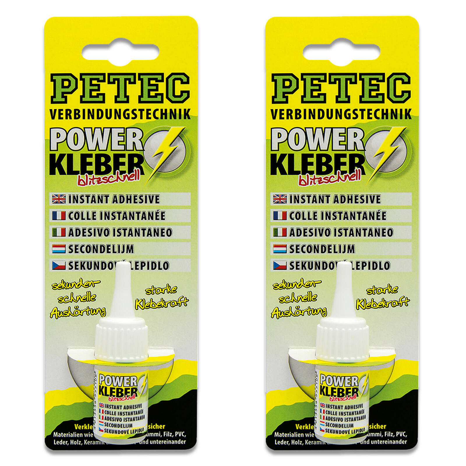 2x 10g Petec 93410 Power Kleber Sekundenkleber Universal Powerkleber Klebetube