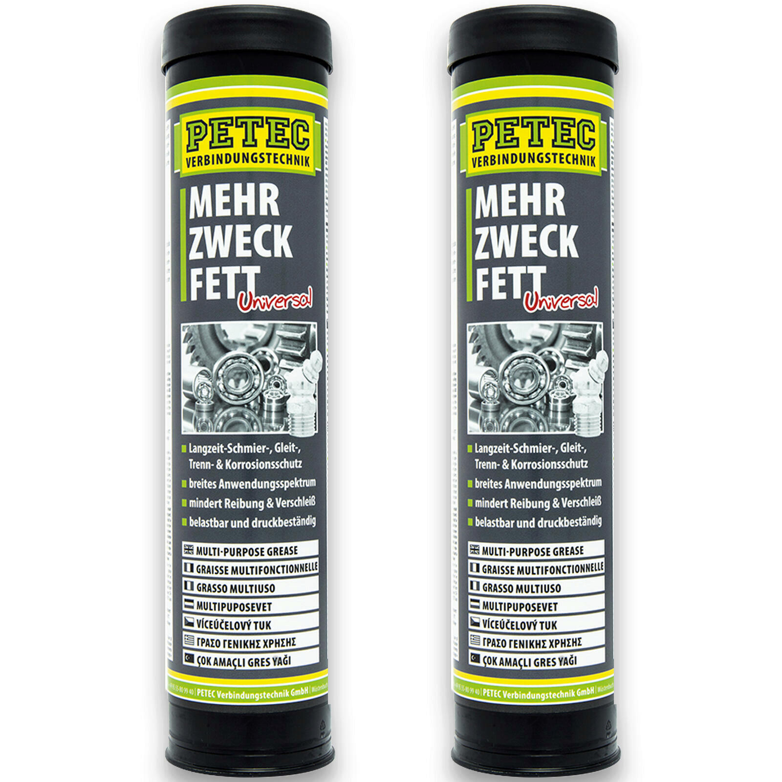2x Petec 94444 Mehrzweckfett Kartusche 400g Schmierfett Lager Universalfett