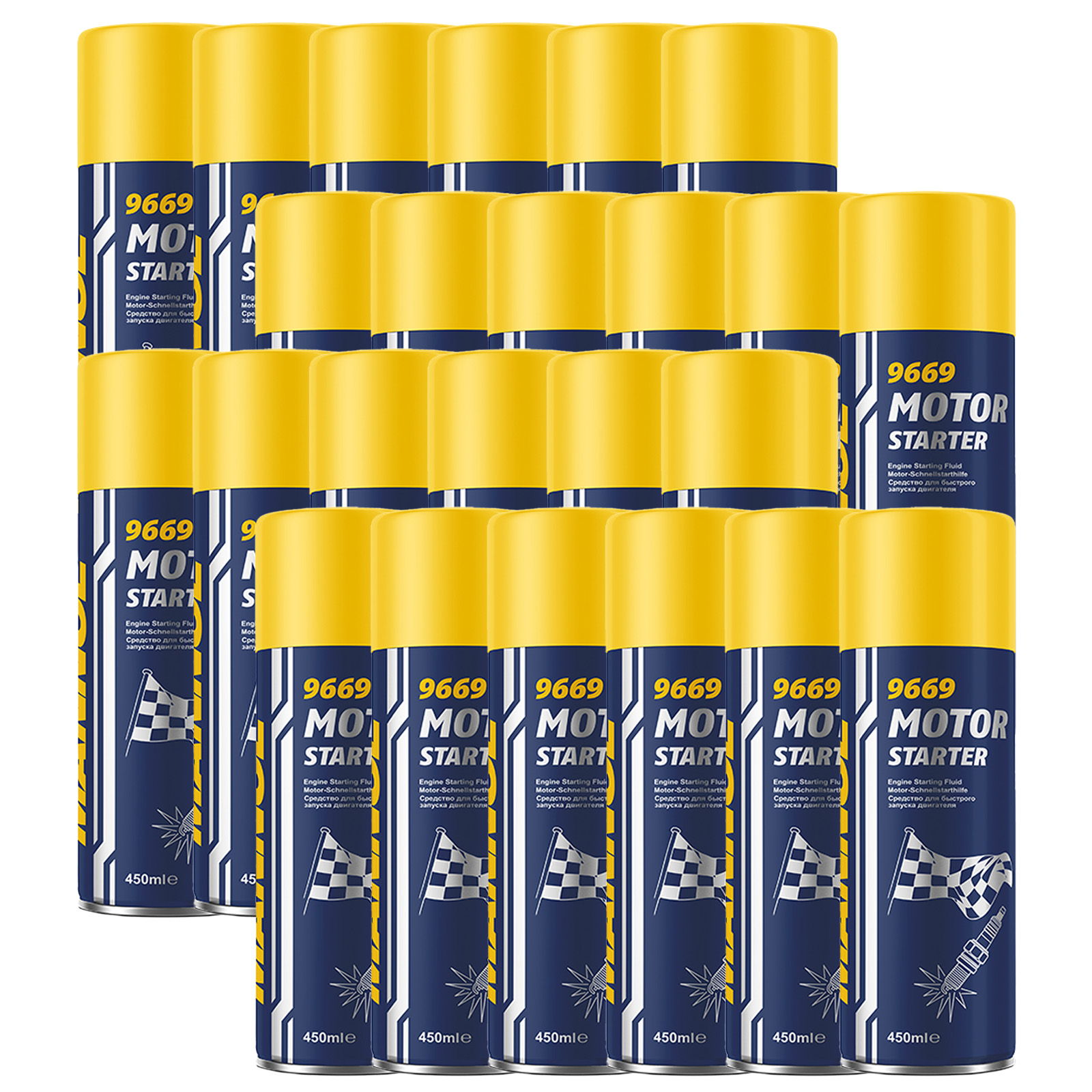 24x 450ml Mannol Startpilot Starthilfe Motor Motorstarter Kaltstart Spray 9669