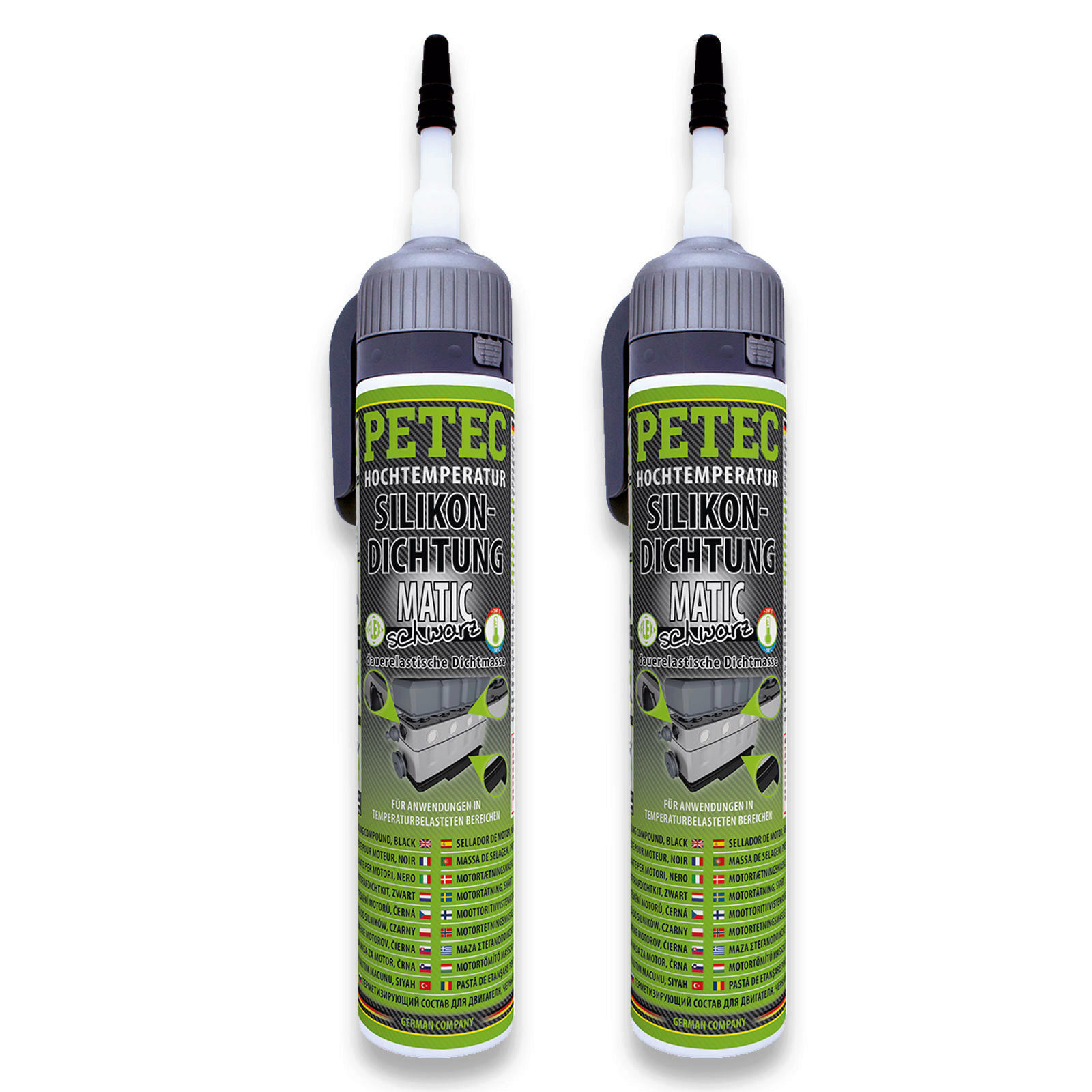 2x PETEC Matic SD Silikondichtung Dichtmasse dauerelastisch 200ml schwarz 97720