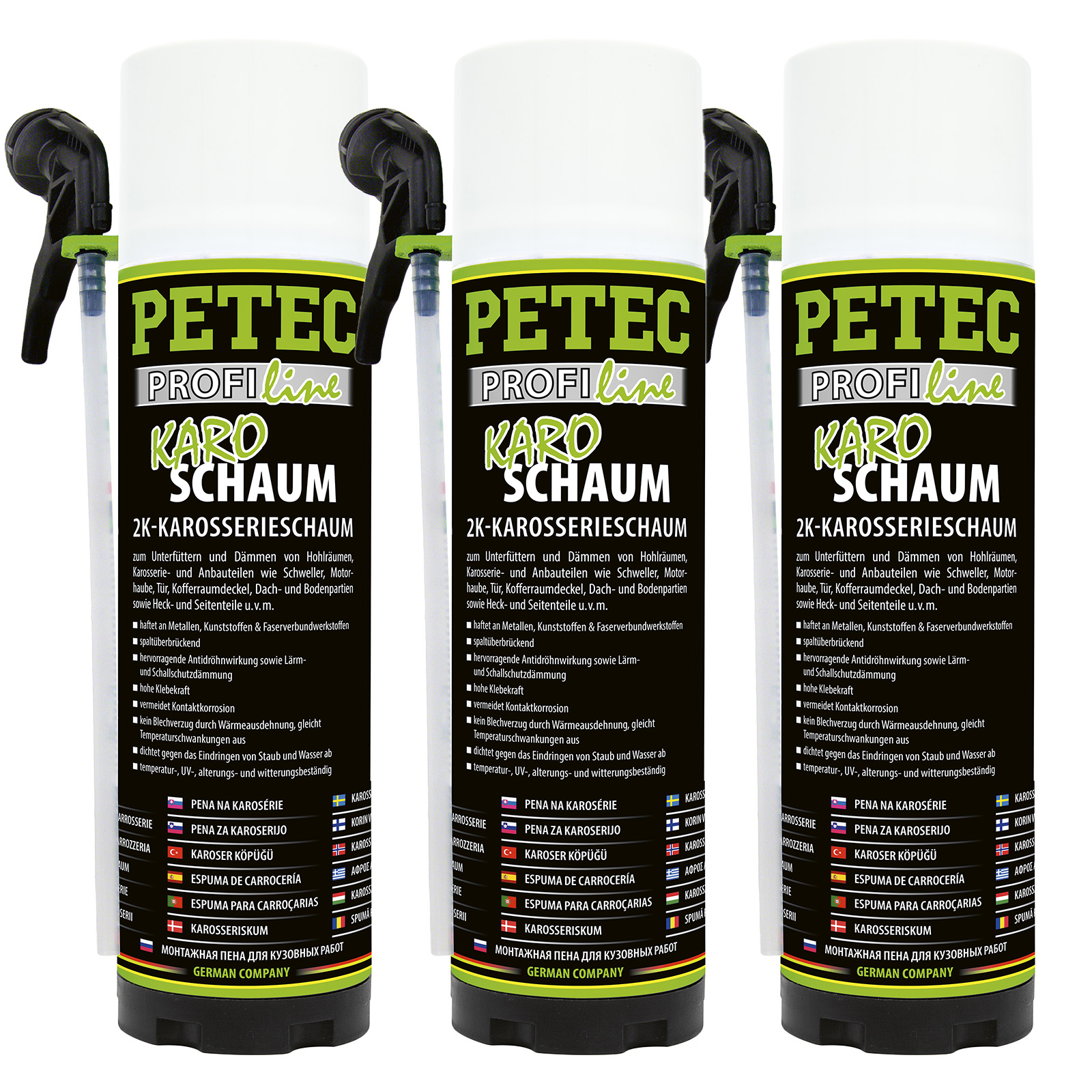3x 400ml PETEC 2K-Karosserieschaum witterungsbeständig Dämmen F&uum...