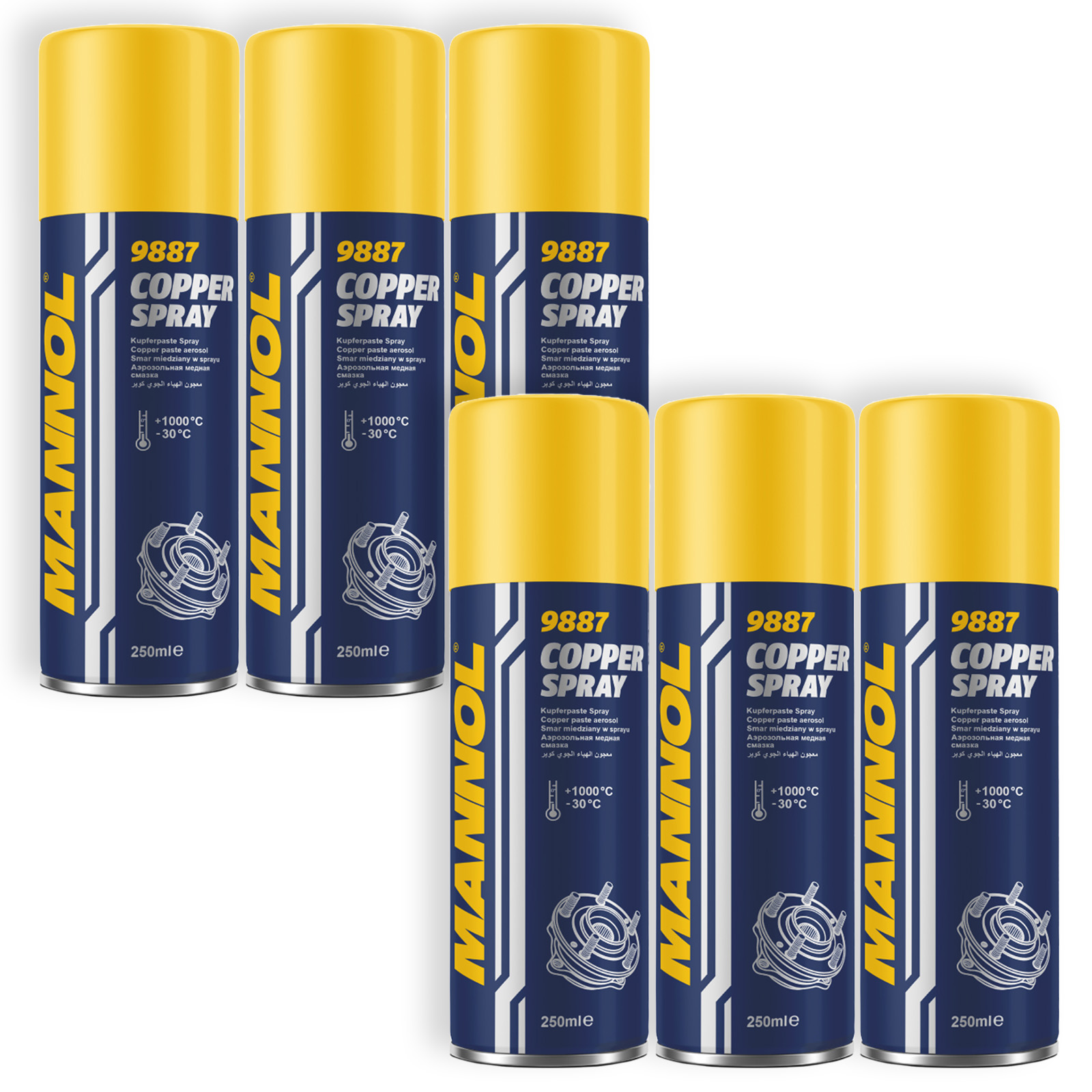6x 250ml Mannol Kupferfett