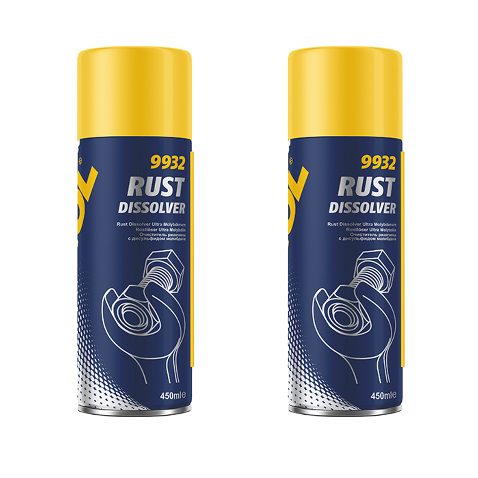 2x Mannol Multifunktionsöl Rostlöser Kriechöl Spray Rust Dissolver 450ml // 9932