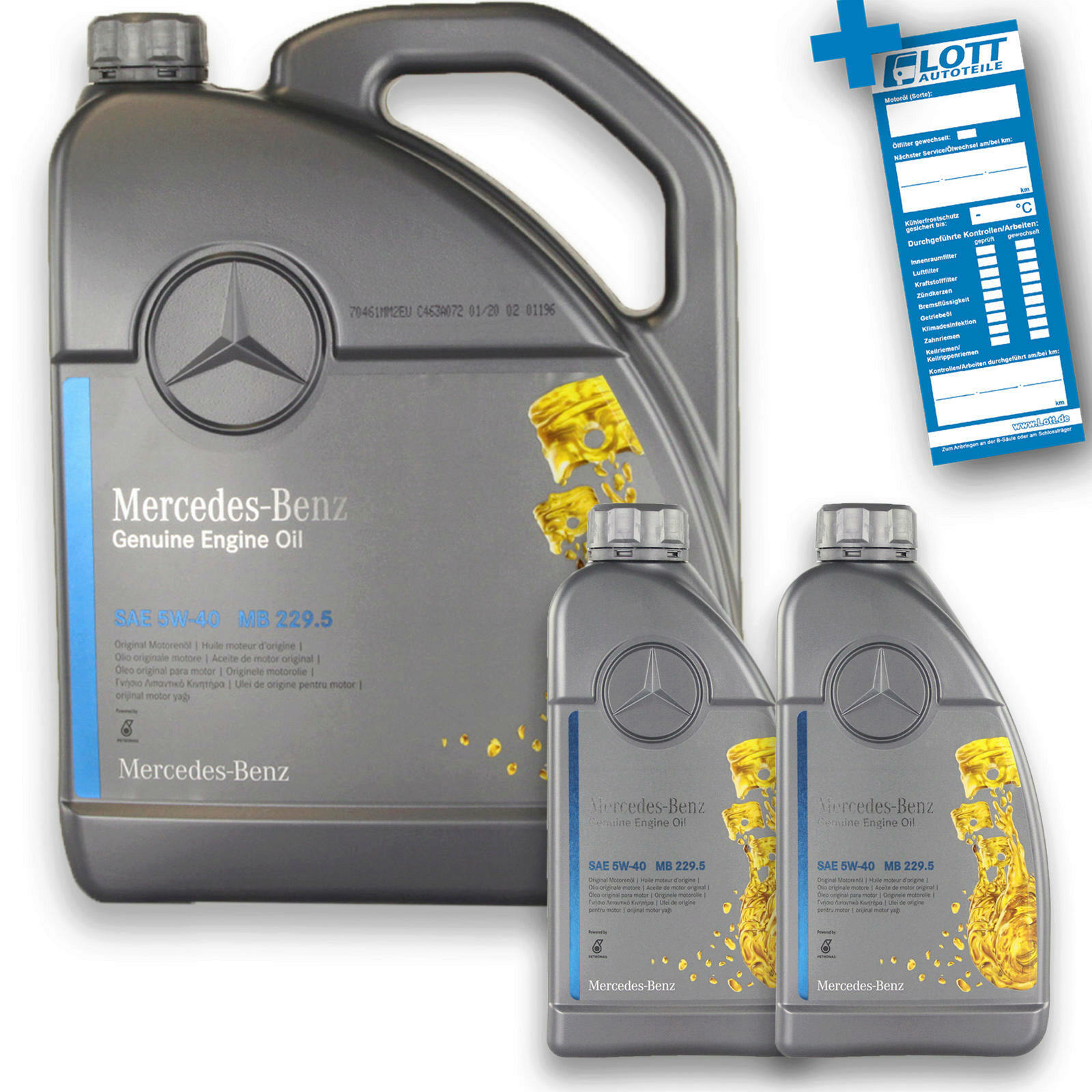 7L Original Mercedes Benz Motoröl 5W-40 Motorenöl MB 229.5 A0009899...
