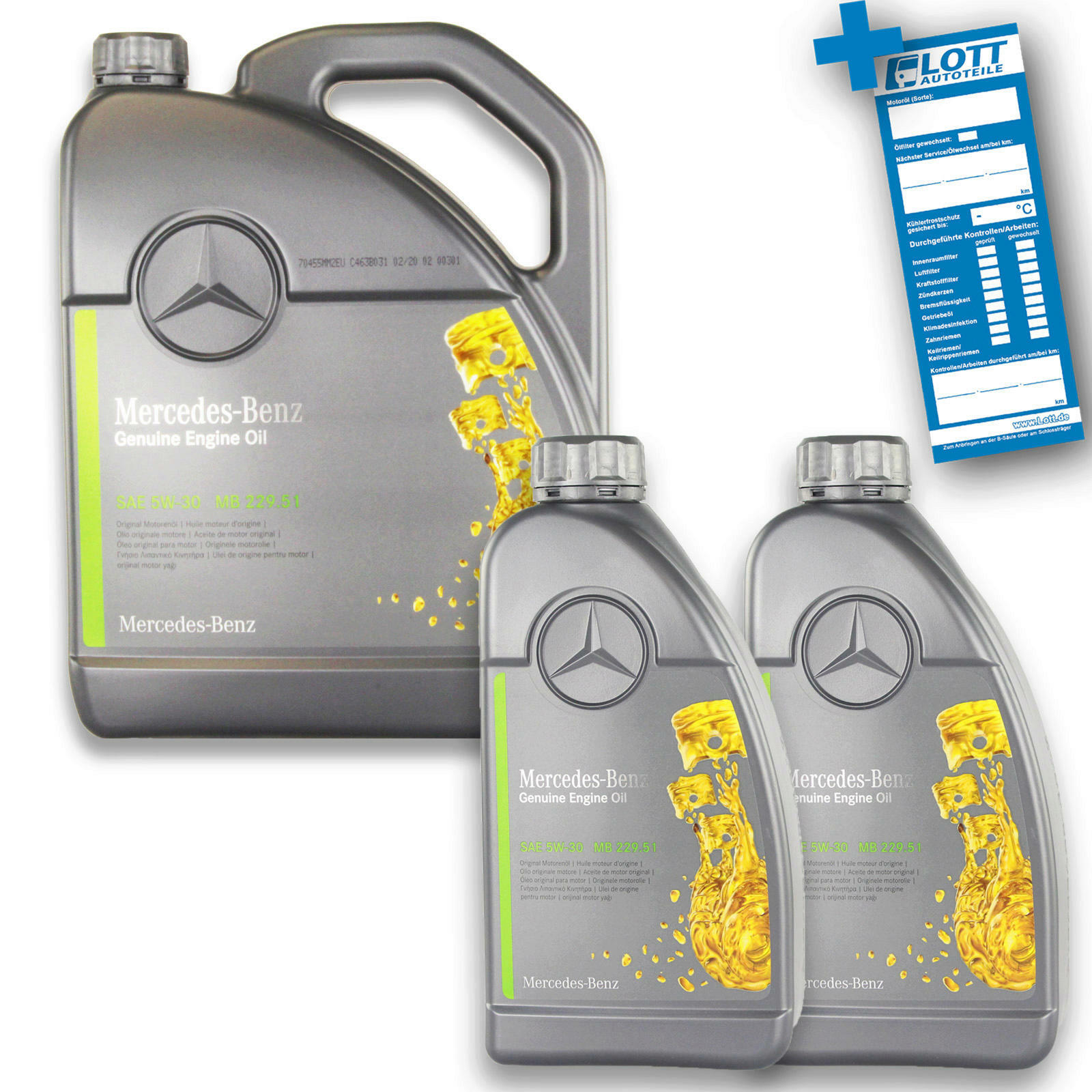 7L Original Mercedes Benz Motoröl 5W-30 Motorenöl MB 229.51 A000989...