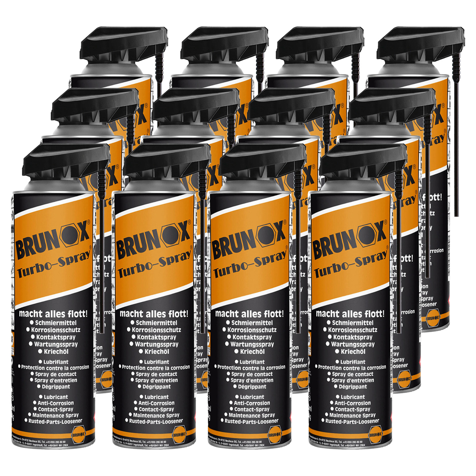 12x BRUNOX Turbo-Spray 500ml Power-Click