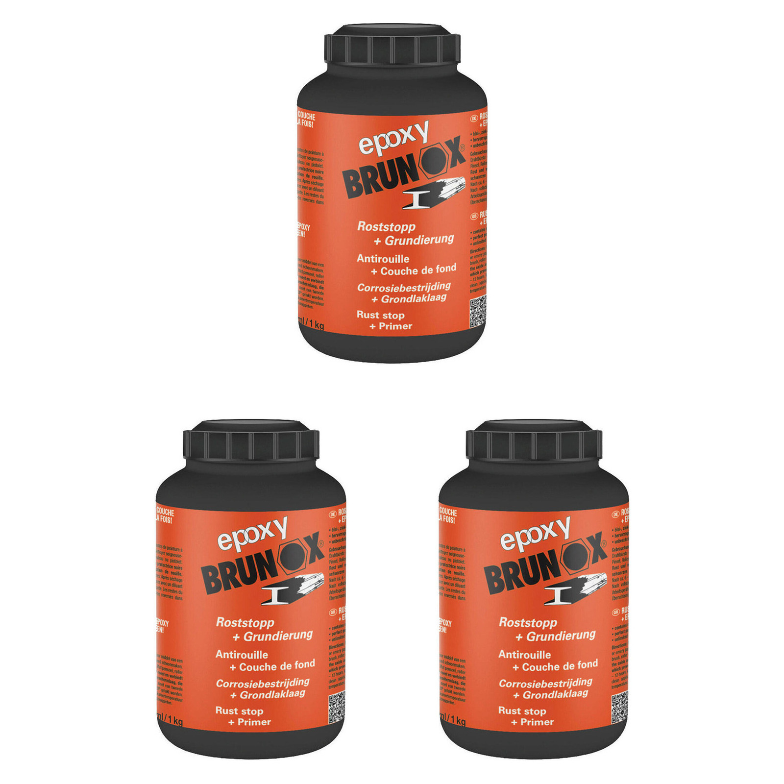 3x Brunox Epoxy 1L Rostschutz + Grundierung