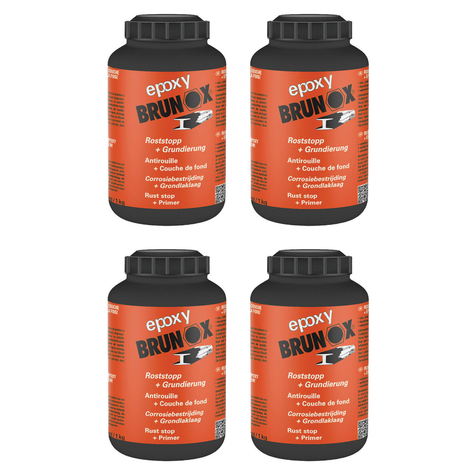 4x Brunox Epoxy 1L Rostschutz + Grundierung