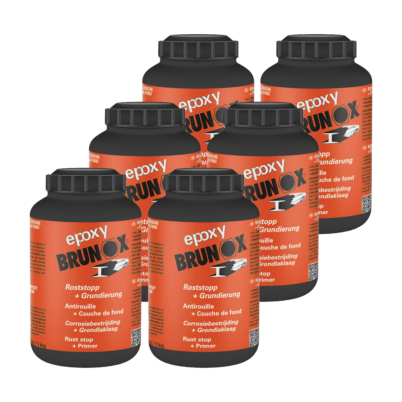 6x Brunox Epoxy 1L Rostschutz + Grundierung