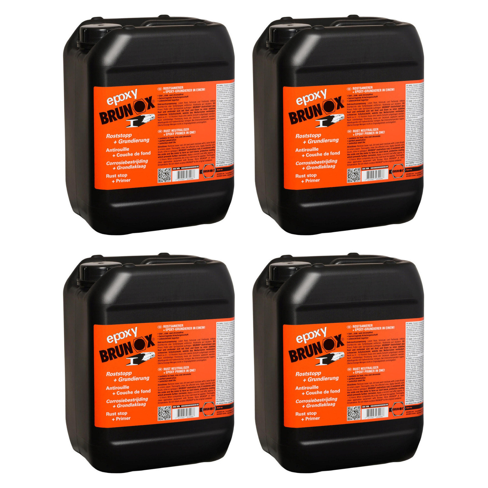 4x Brunox Epoxy 5l Rostlöser + Grundierung