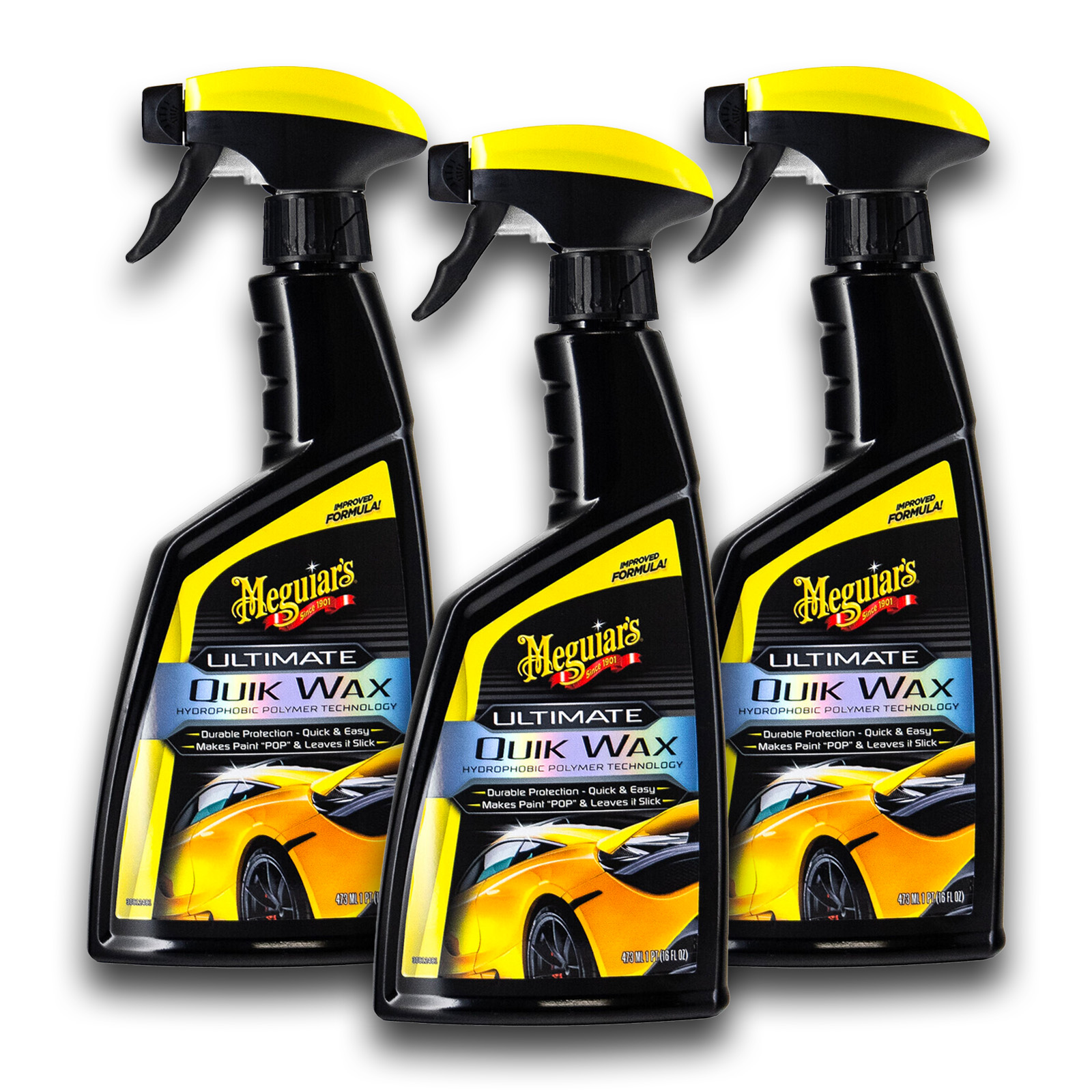 3x Meguiars Ultimate Quik Wax Sprühwachs Autowachs passend für alle Lackarten Hydrophobic