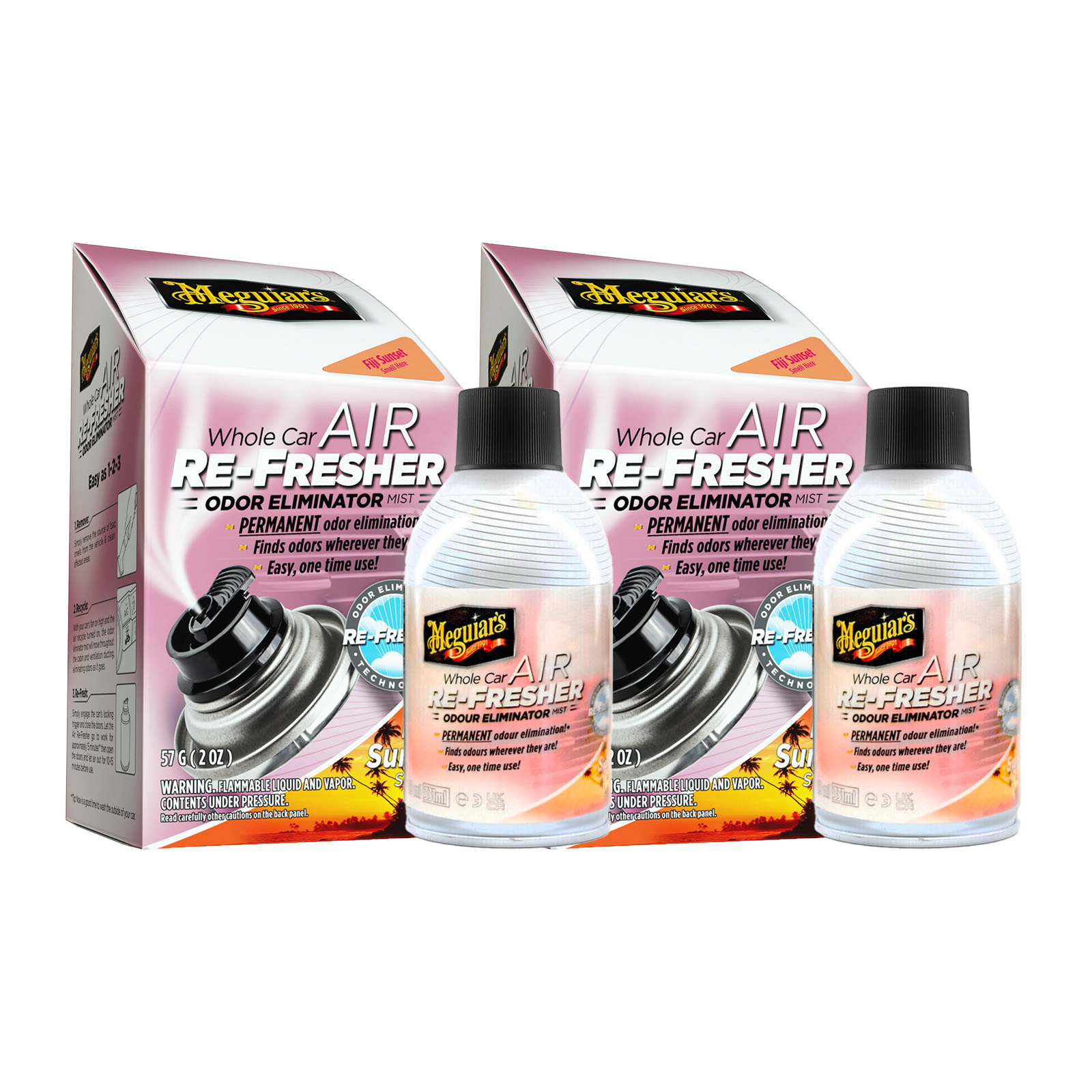 2x 59ml Meguiars Air Refresher Fiji Sunset Geruchentferner Lufterfrischer Duft