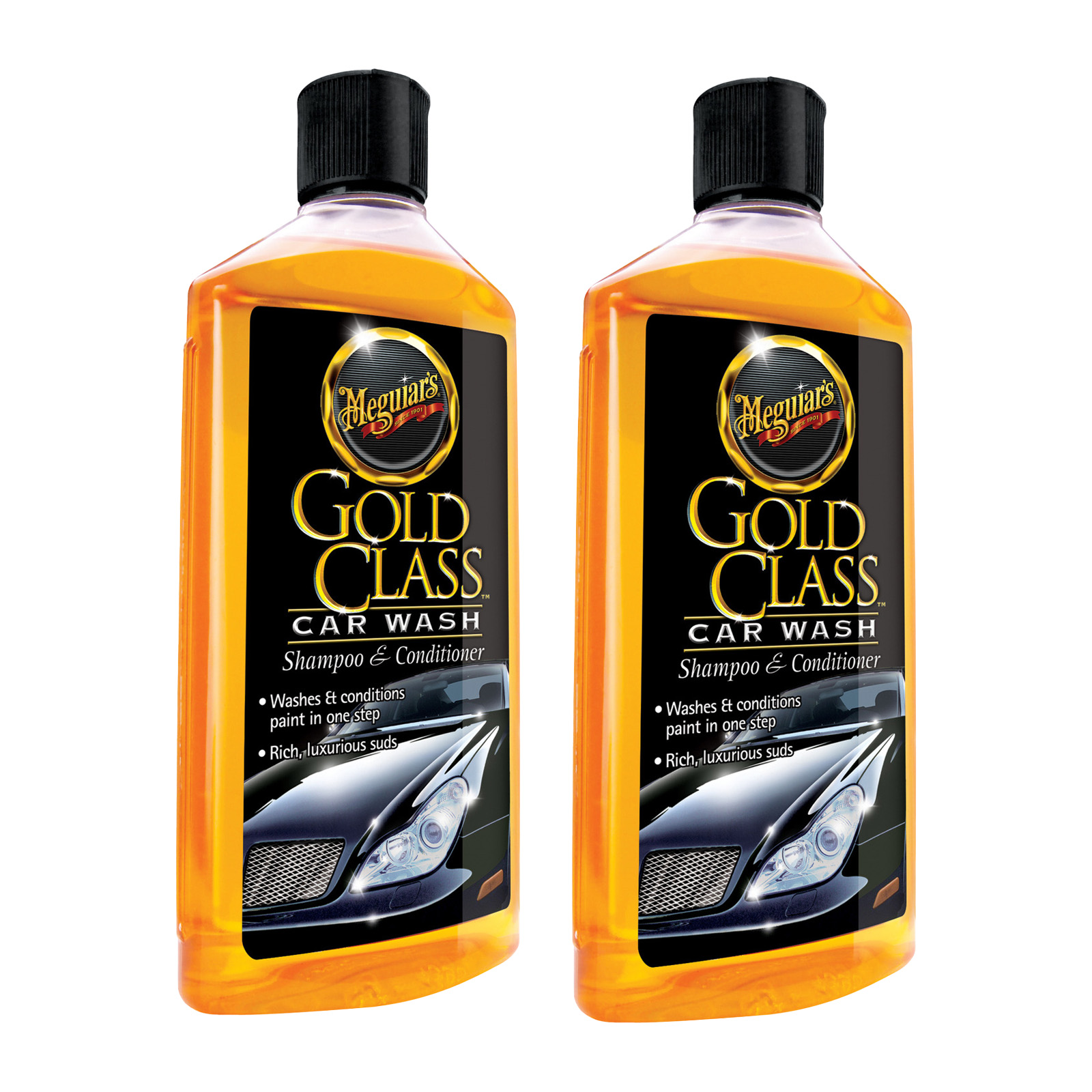 2x Meguiars Gold Class Car Wash Shampoo & Conditioner 473ml Autowäsche G7116EU