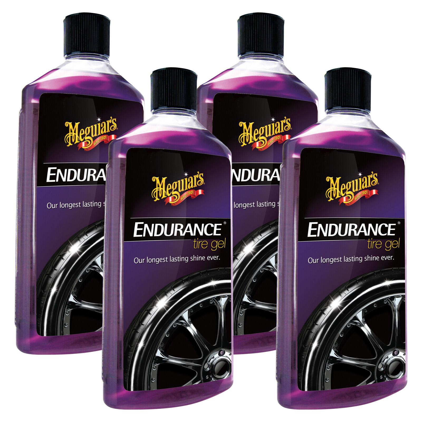 4x Meguiars Endurance High Gloss Tire Gel 473ml Reifenschwarz Pflege G7516EU
