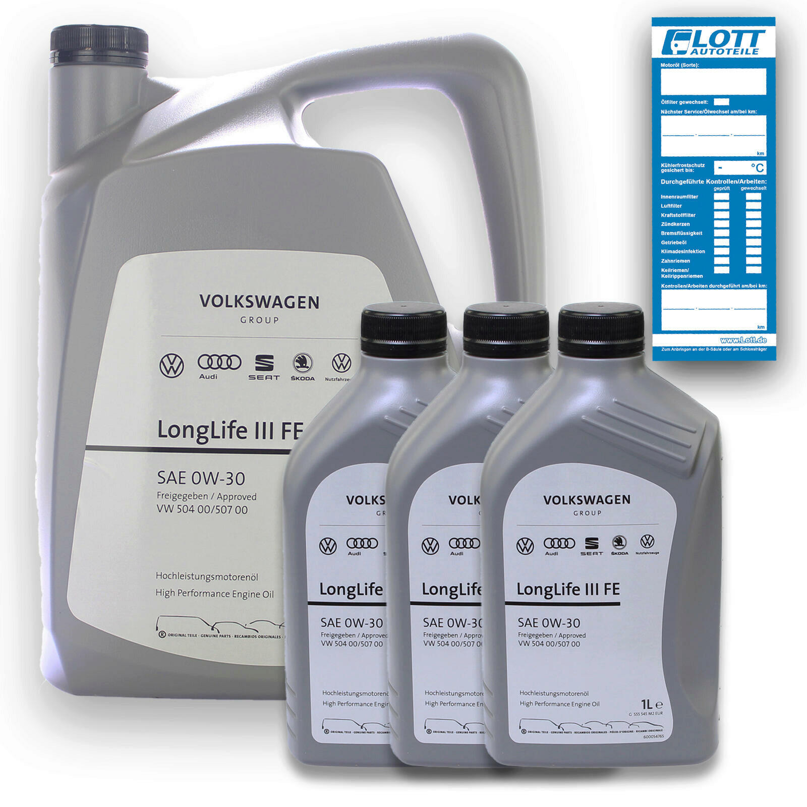 8L Original VW Audi 0W-30 Motoröl 504 00 507 00 Longlife 3 FE 5W-30 Nach...
