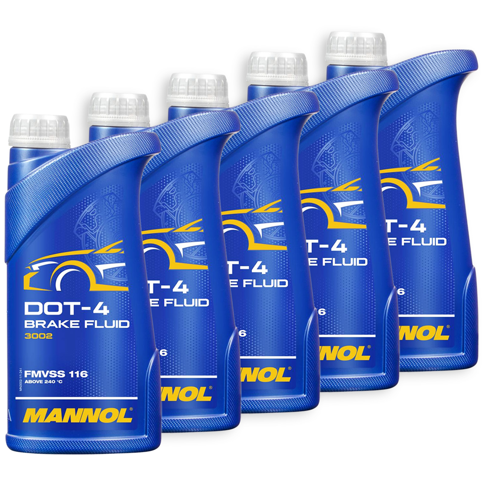 5x 1L Bremsflüssigkeit MANNOL DOT-4 Bremse Brems Flüssigkeit DOT4 I...