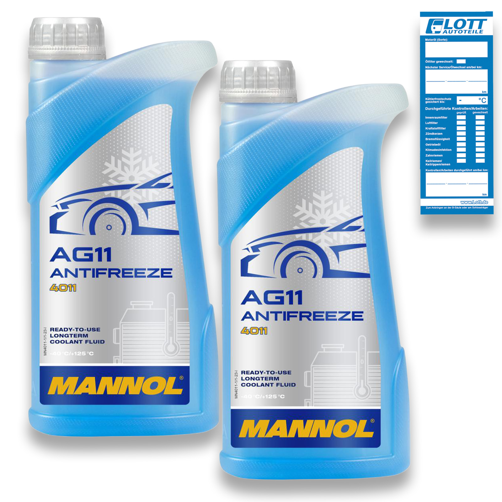 2x 1L Mannol K&uuml;hlerfrostschutz K&uuml;hlmittel AG11 blau bis -40&deg;C Frostschutz