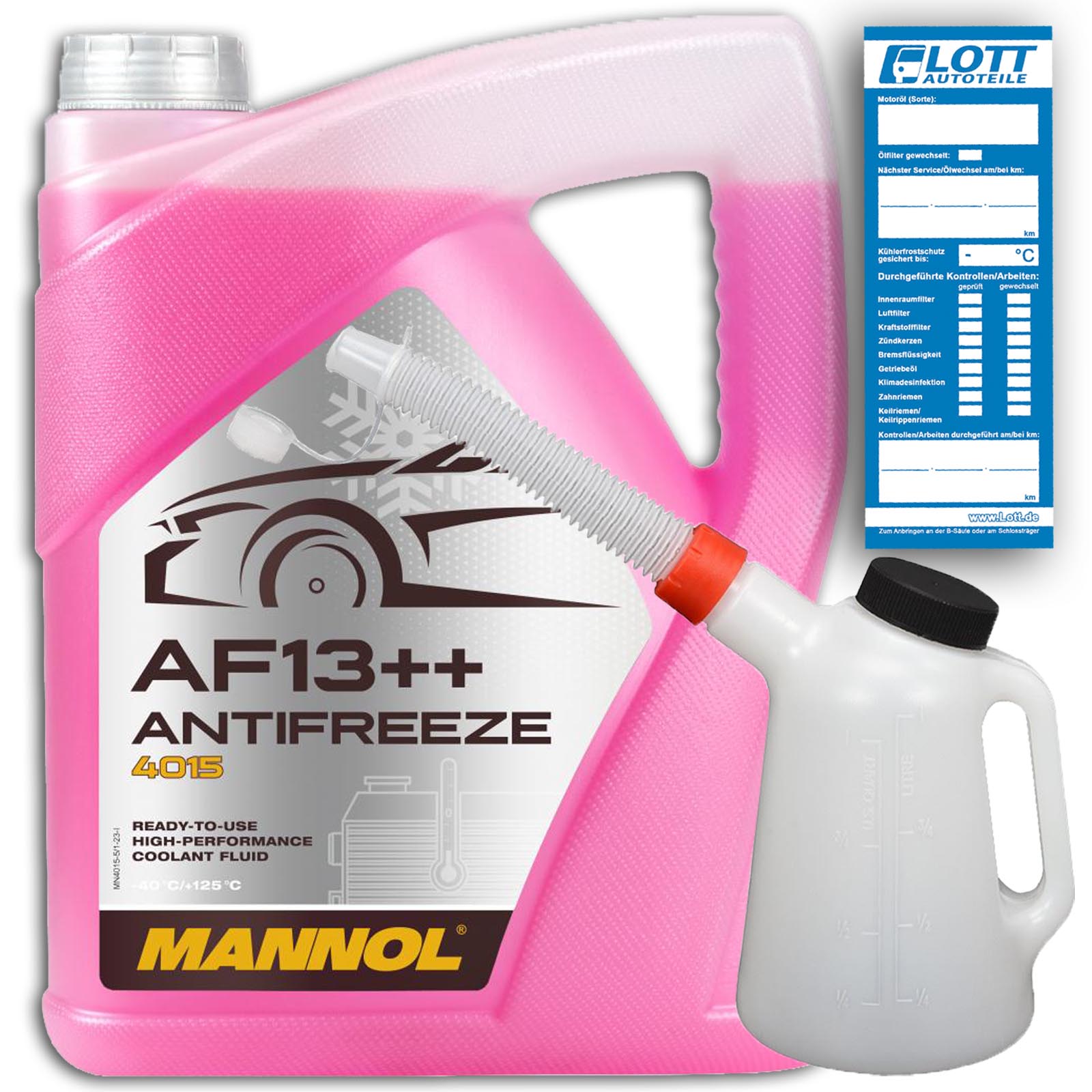5L Mannol Kühlerfrostschutz AF13++ Rot High Perfomance Antifreeze + 1L F...