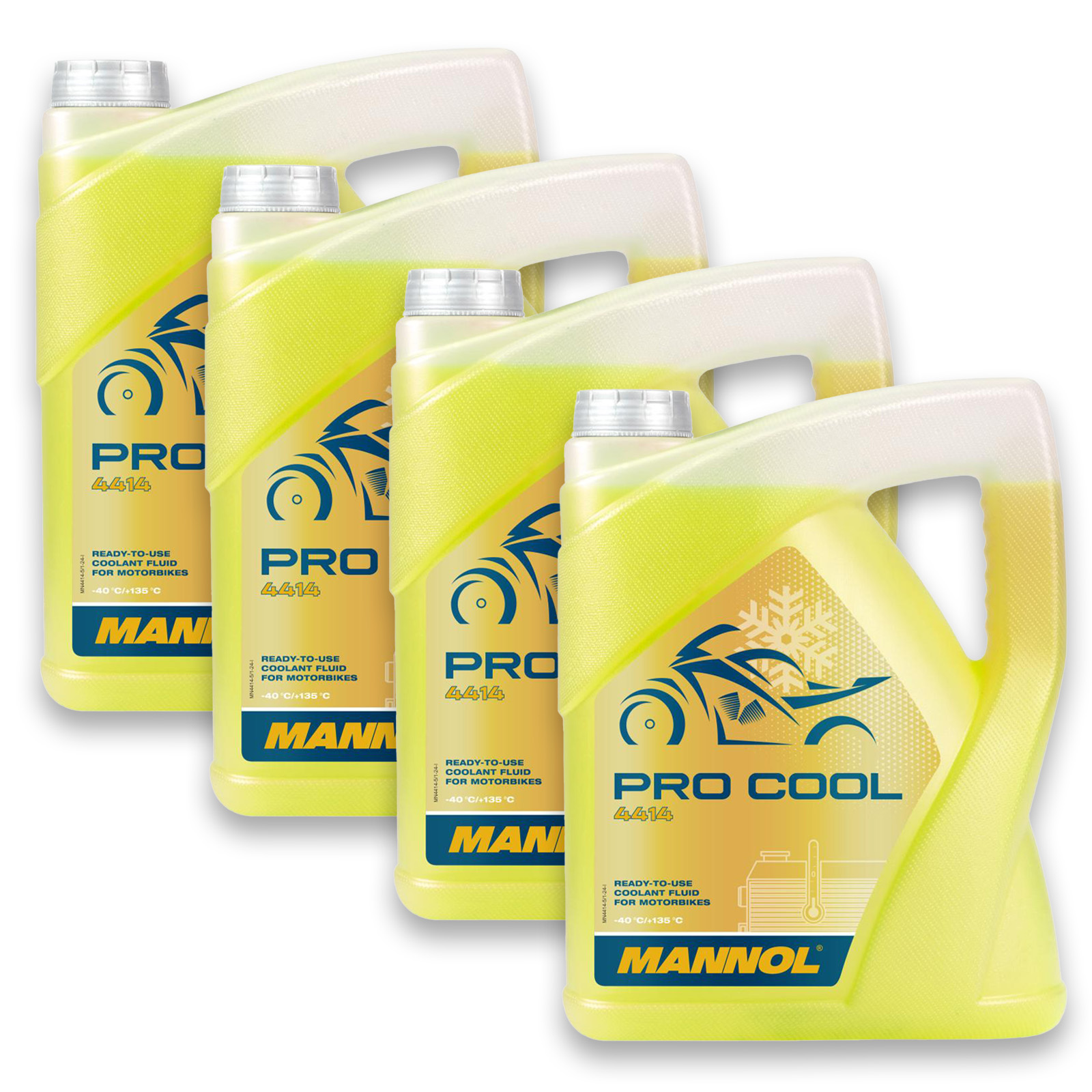 4x 5L Mannol Pro Cool K&uuml;hlerfrostschutz -40&deg;C gelb Frostschutz Roller Motorrad
