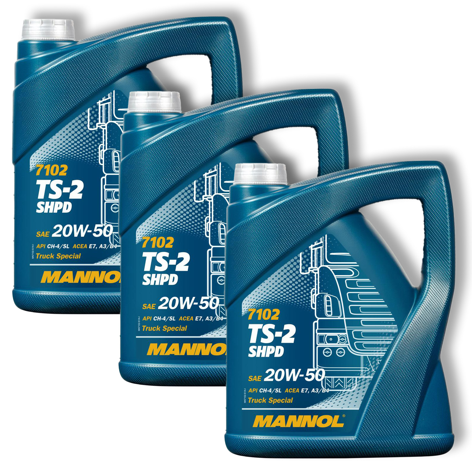 3x 5L MANNOL TS-2 SHPD Motoröl Mehrbereichsöl passend für API ...