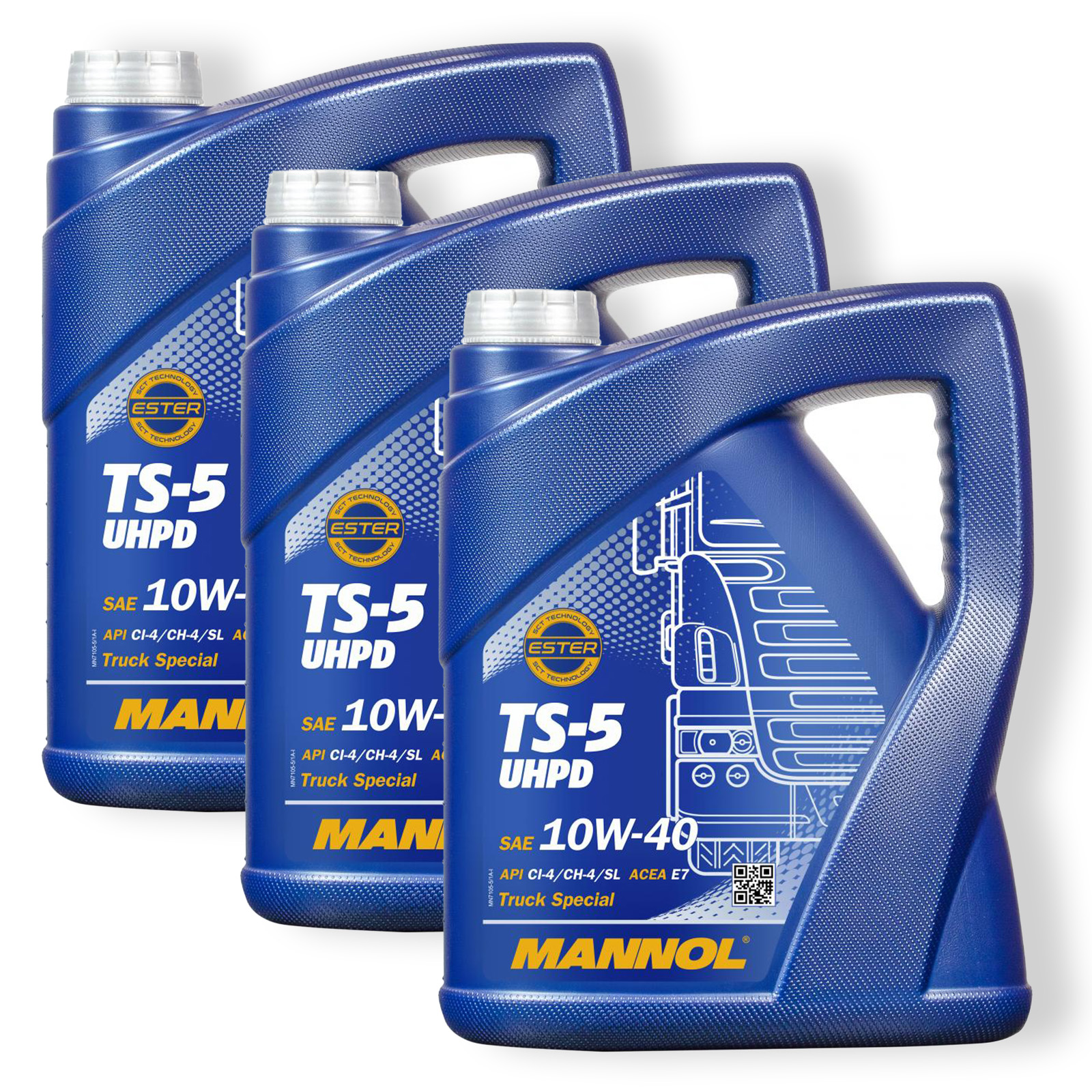 3x 5L Mannol TS-5 UHPD 10W-40 Motoröl LKW Öl ACEA A3/B4 passend f&u...