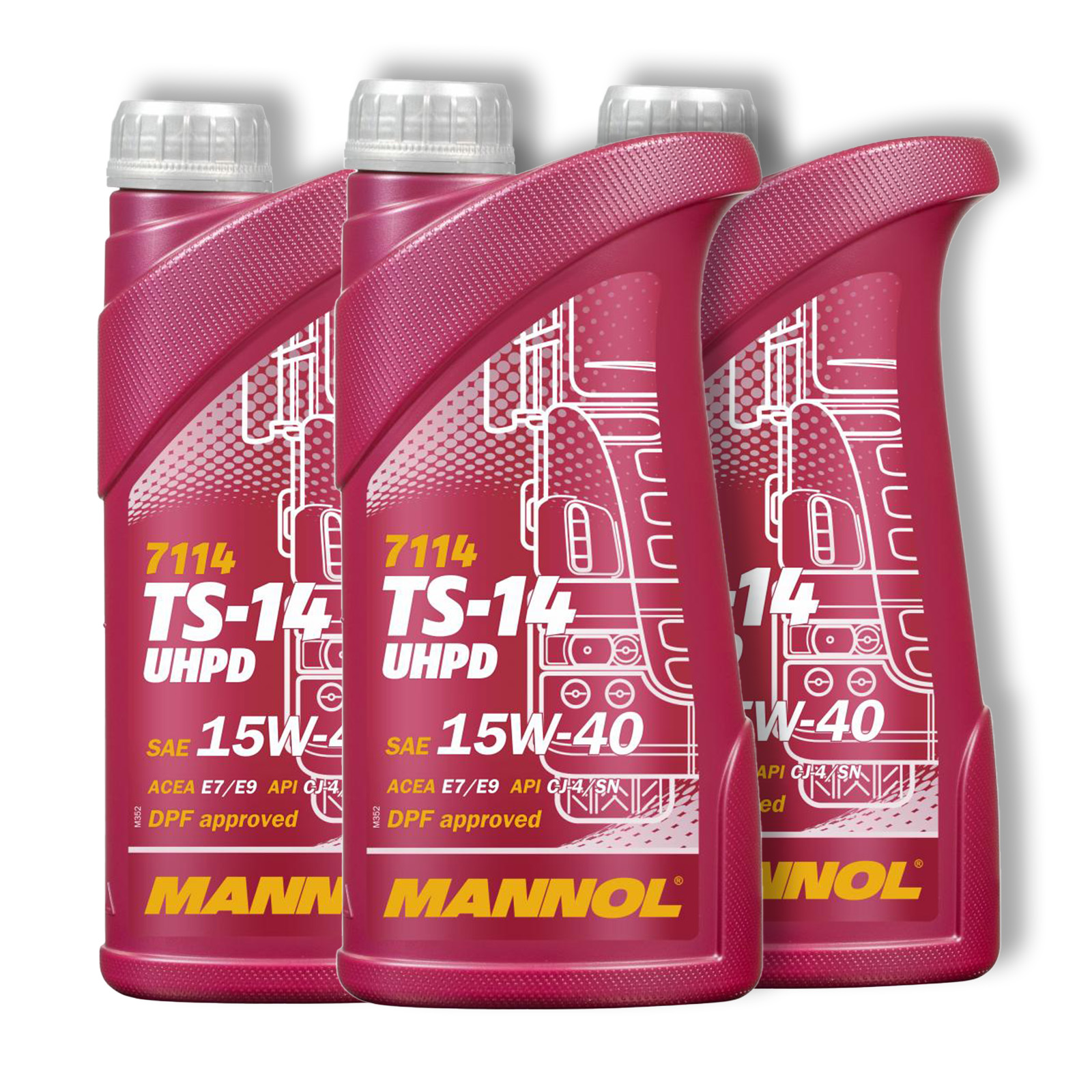 3x 1L Mannol Motoröl TS-14 UHPD 15W-40 API CJ-4/SN LKW Motorenöl AC...