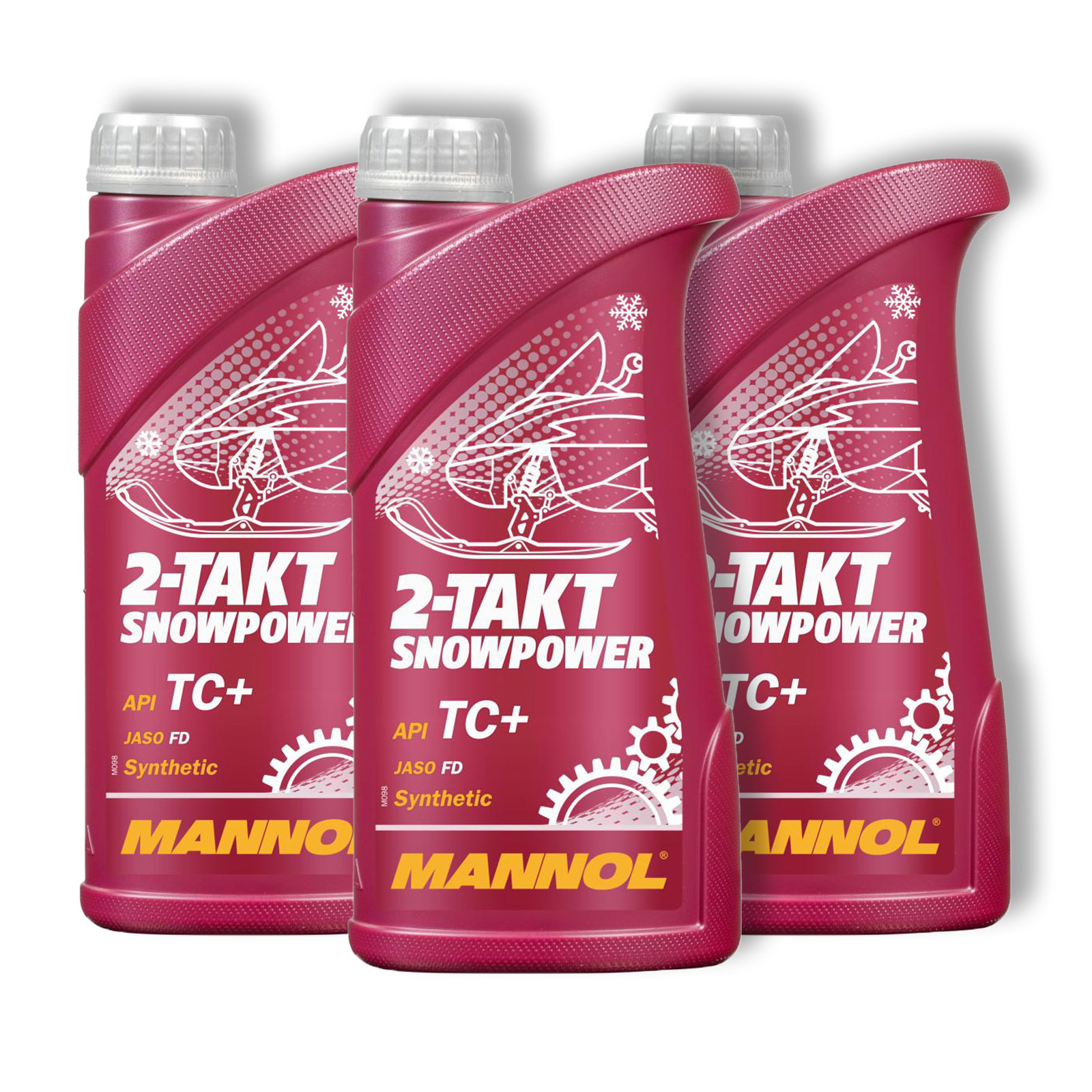 3x 1L Mannol 2-Takt Snowpower Motoröl Wintermobil JASO FD Schneemobil Mo...