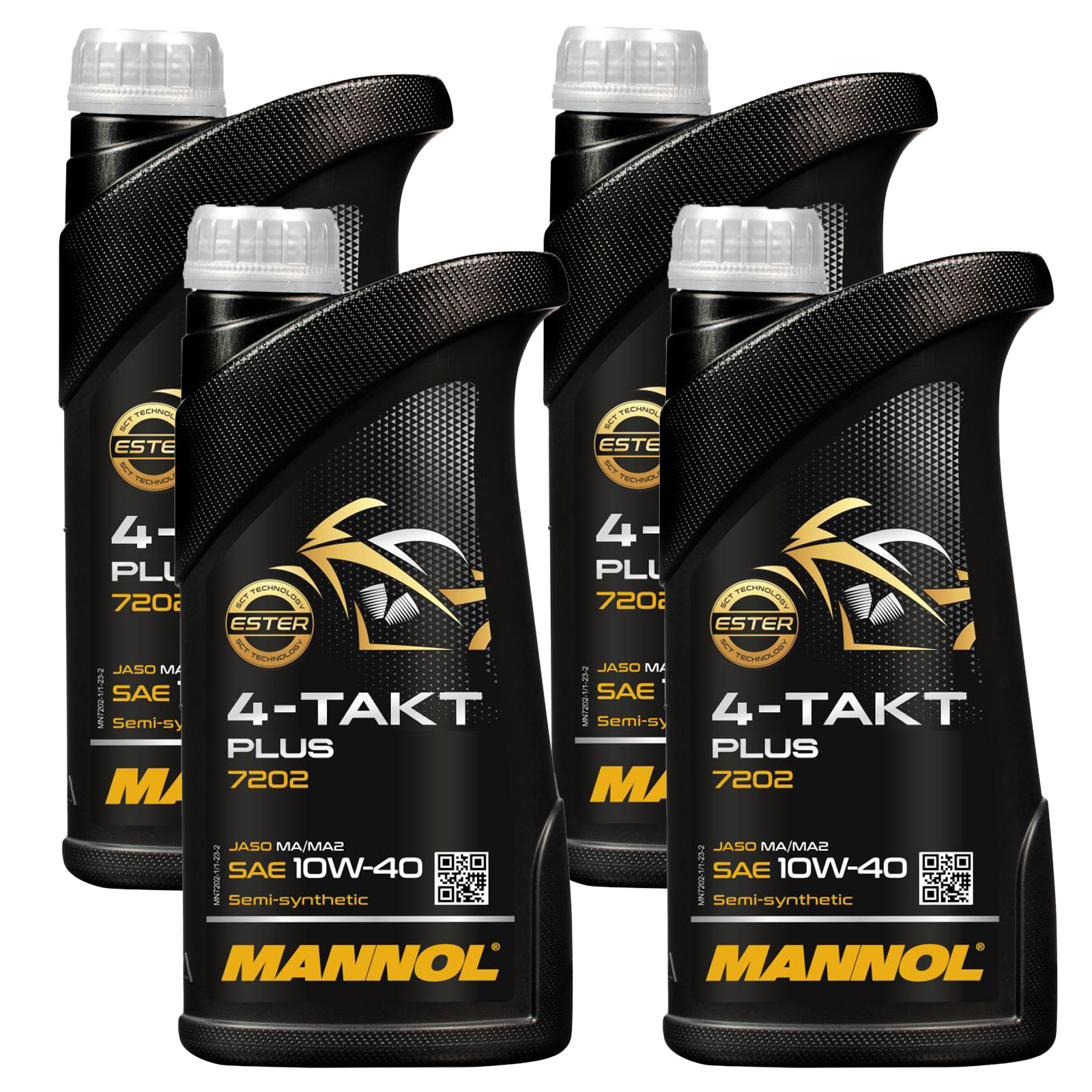4x 1L Mannol Motor&ouml;l Motorrad&ouml;l 4-Takt Teilsynthetisch 10W-...