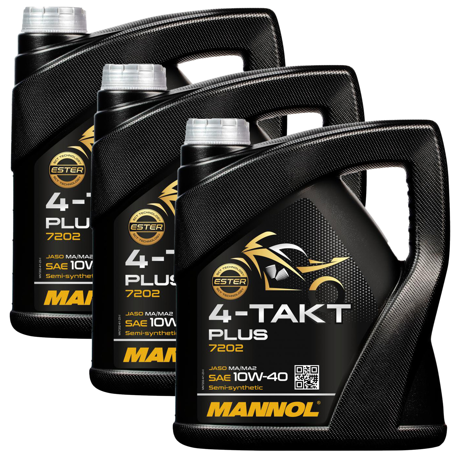 3x 4L Mannol Motoröl Motorradöl 4-Takt Teilsynthetisch 10W-40 API S...